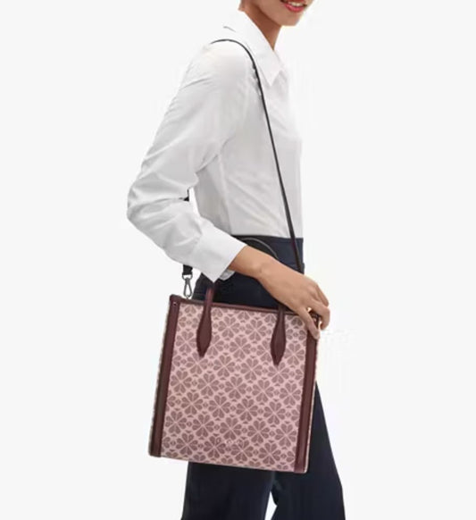 ORIG Preloved Kate Spade KS Retail Spade Flower Coated Canvas Medium Pink Laptop Bag