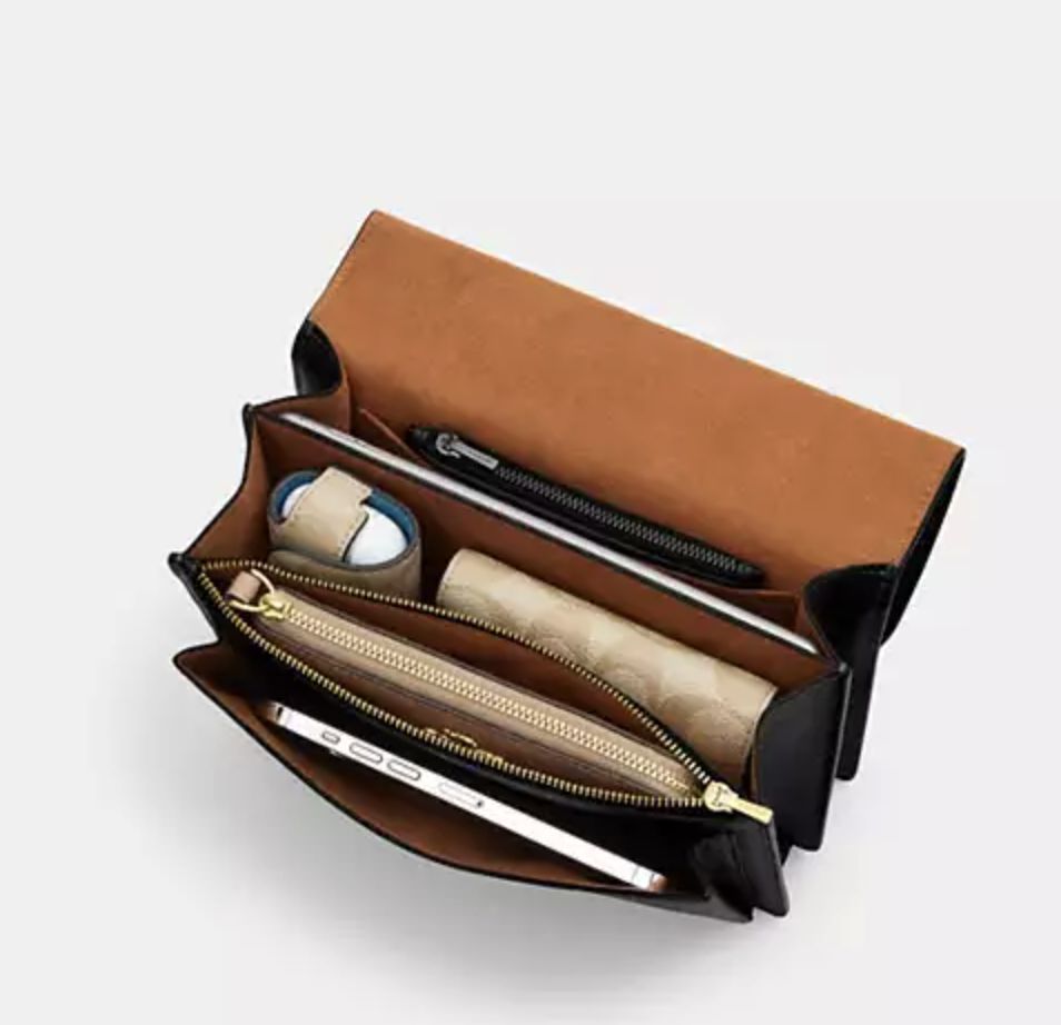 ORIG Preloved Coach Klare Crossbody Bag In Micro Signature Canvas Shoulder Chain Black Bag