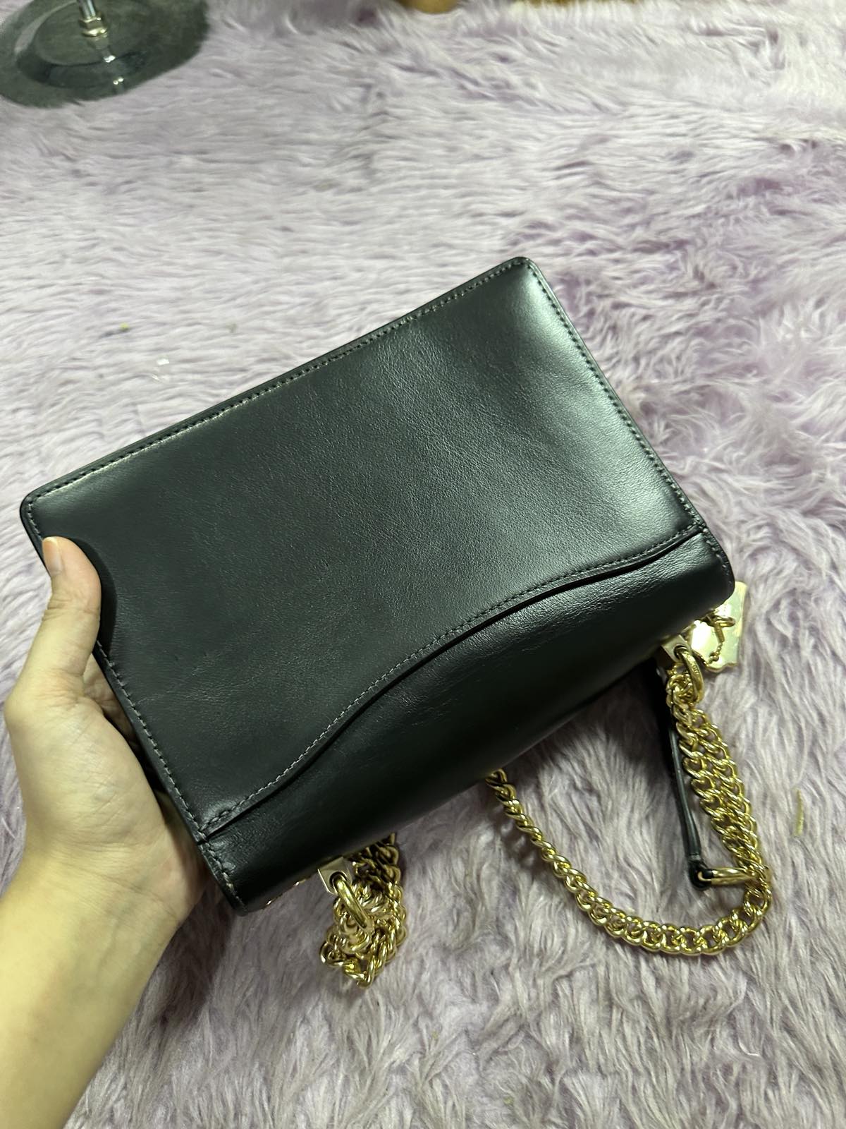 ORIG Preloved Coach Klare Crossbody Bag In Micro Signature Canvas Shoulder Chain Black Bag