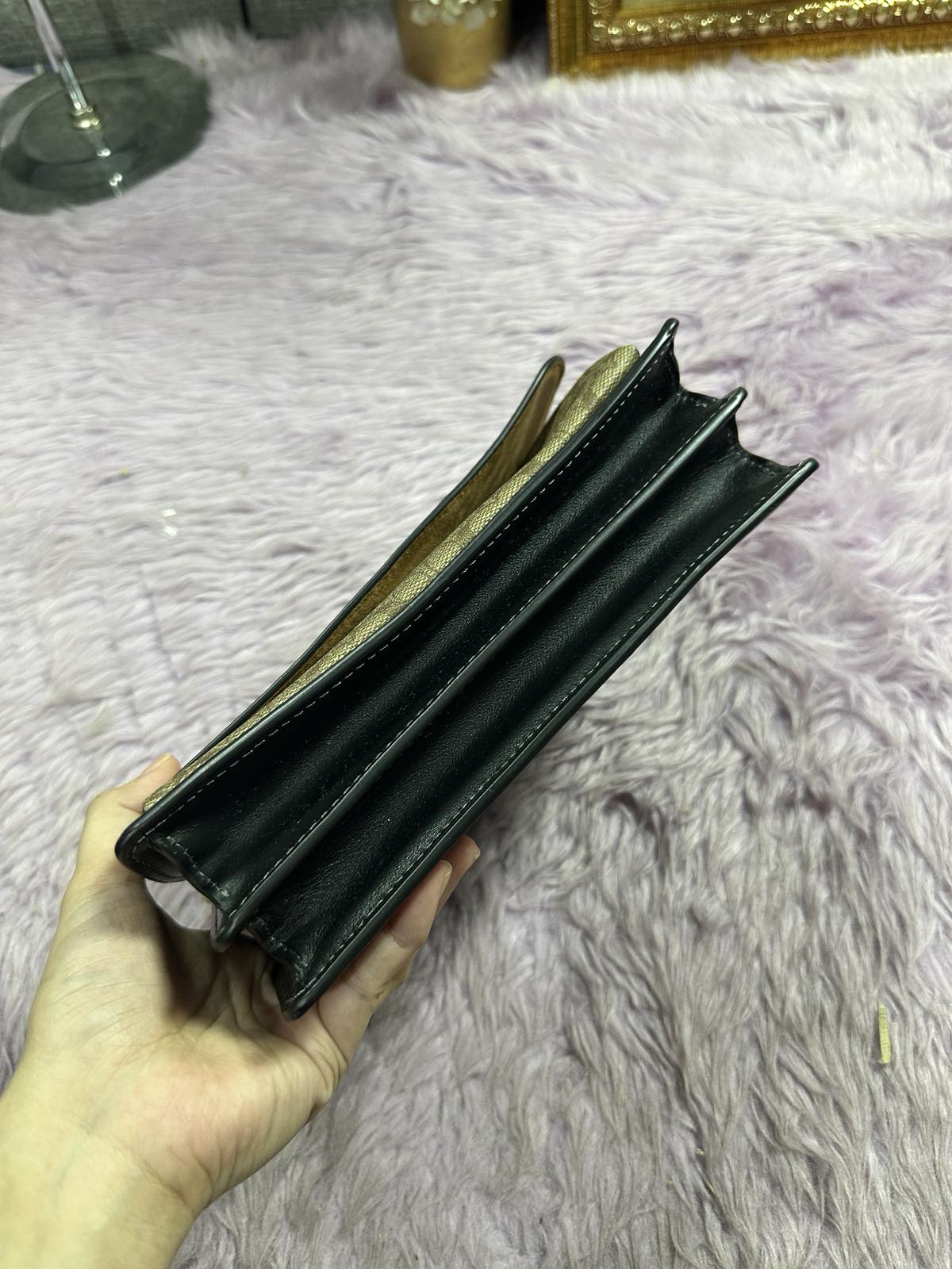 ORIG Preloved Coach Klare Crossbody Bag In Micro Signature Canvas Shoulder Chain Black Bag