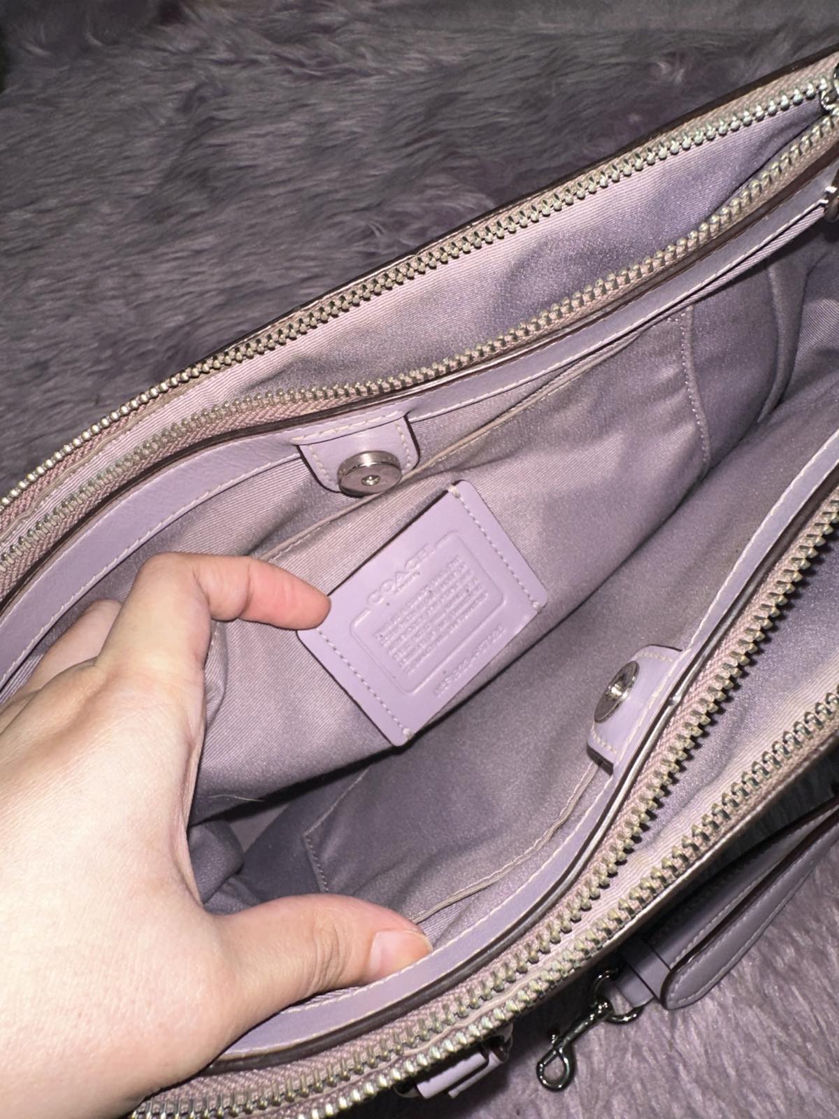 ORIG Preloved Coach Mini Surrey Carryall Khaki/Purple Bag