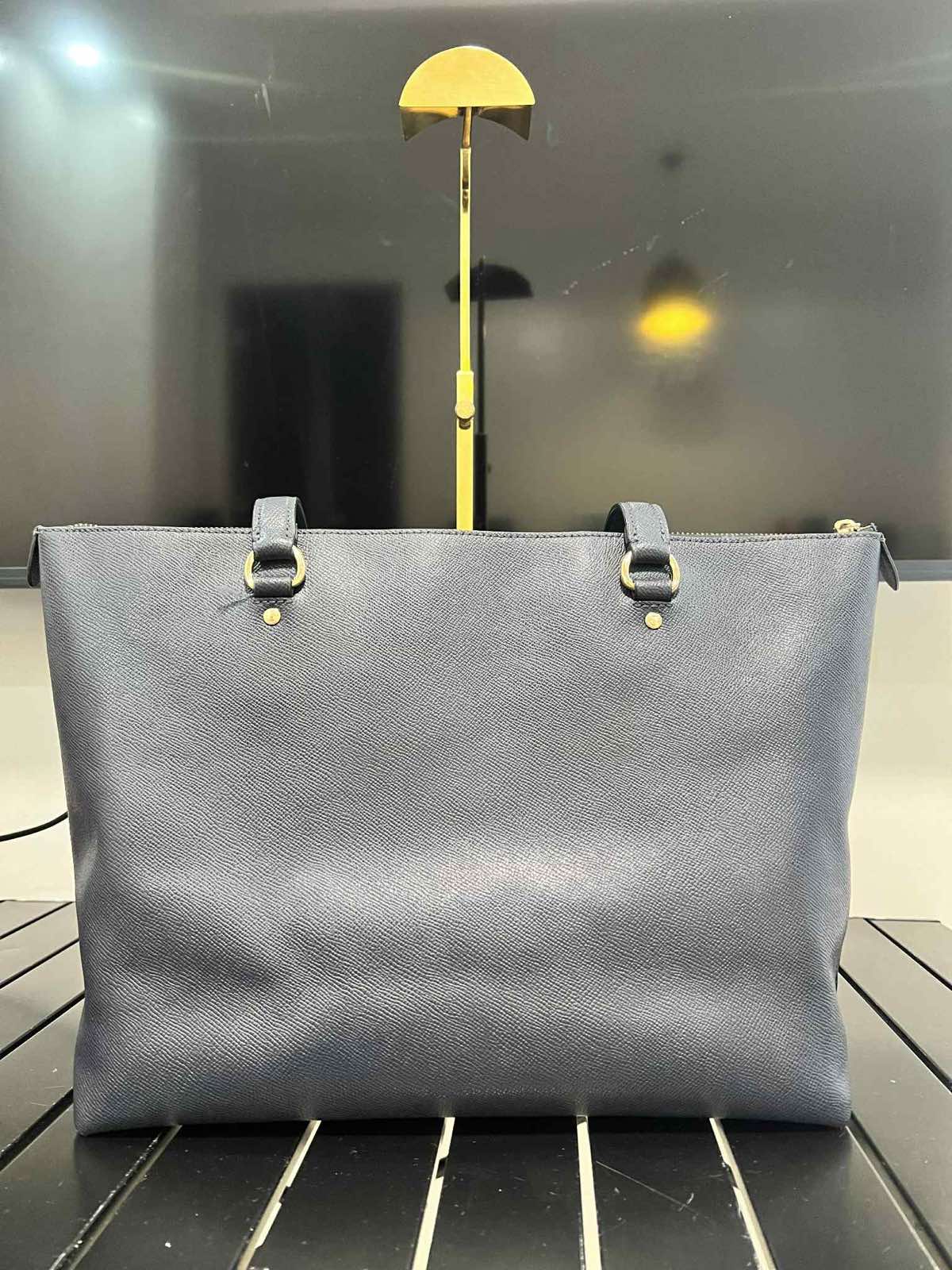 ORIG Preloved Coach Gallery Tote Navy Blue Bag