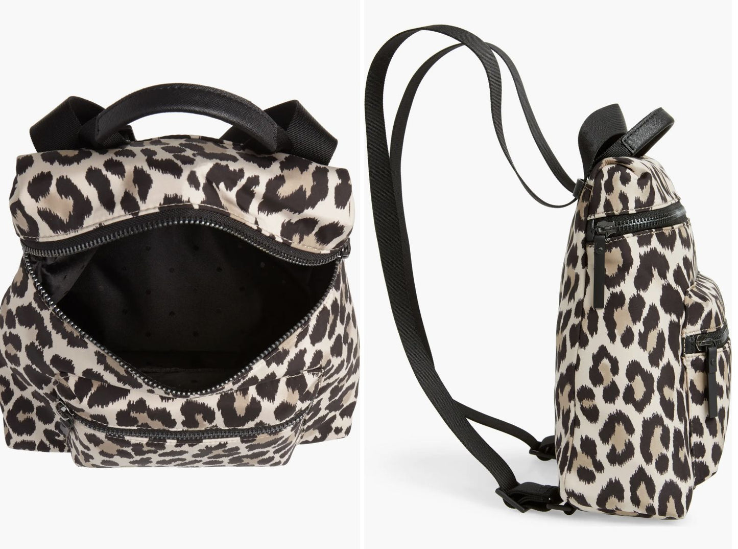 ORIG & IMPORTED KateSpade KS Mini that's the spirit nylon convertible leopard backpack