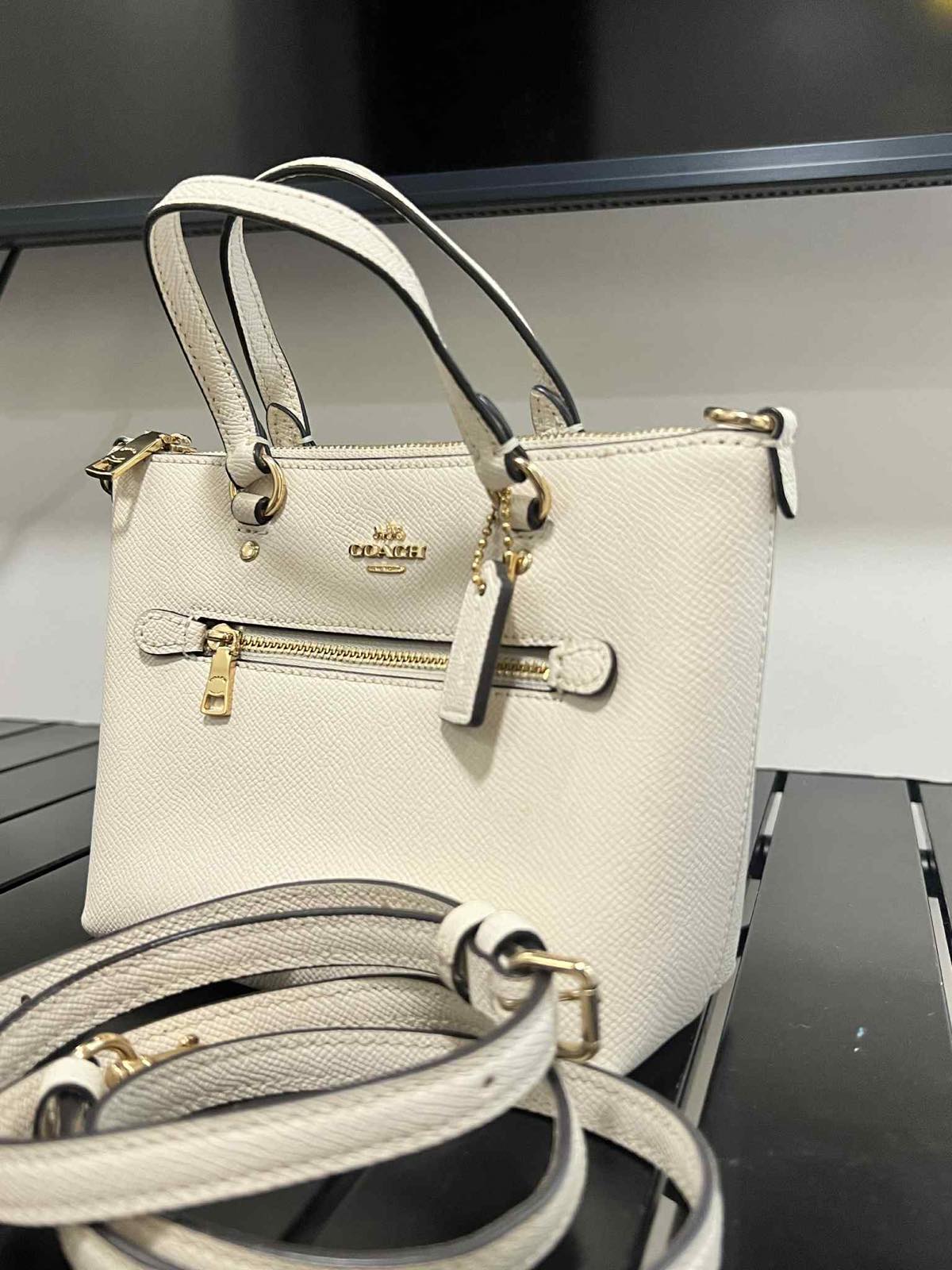 ORIG Preloved Coach Mini Gallery Crossbody Bag Chalk White