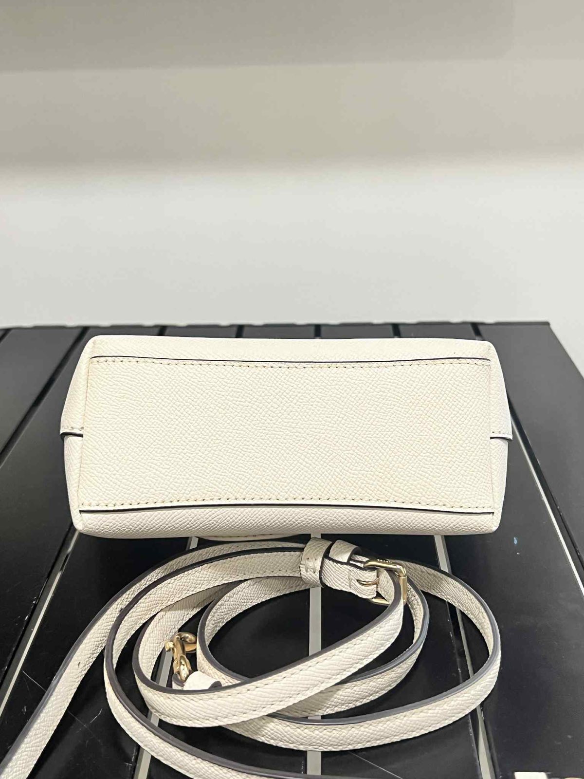 ORIG Preloved Coach Mini Gallery Crossbody Bag Chalk White
