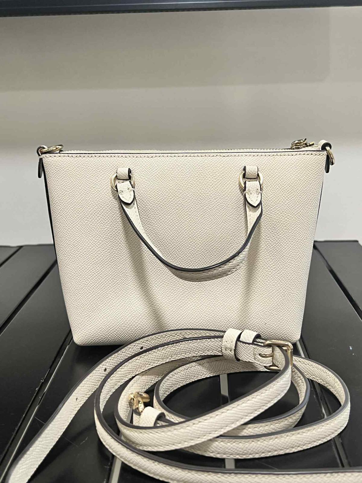 ORIG Preloved Coach Mini Gallery Crossbody Bag Chalk White