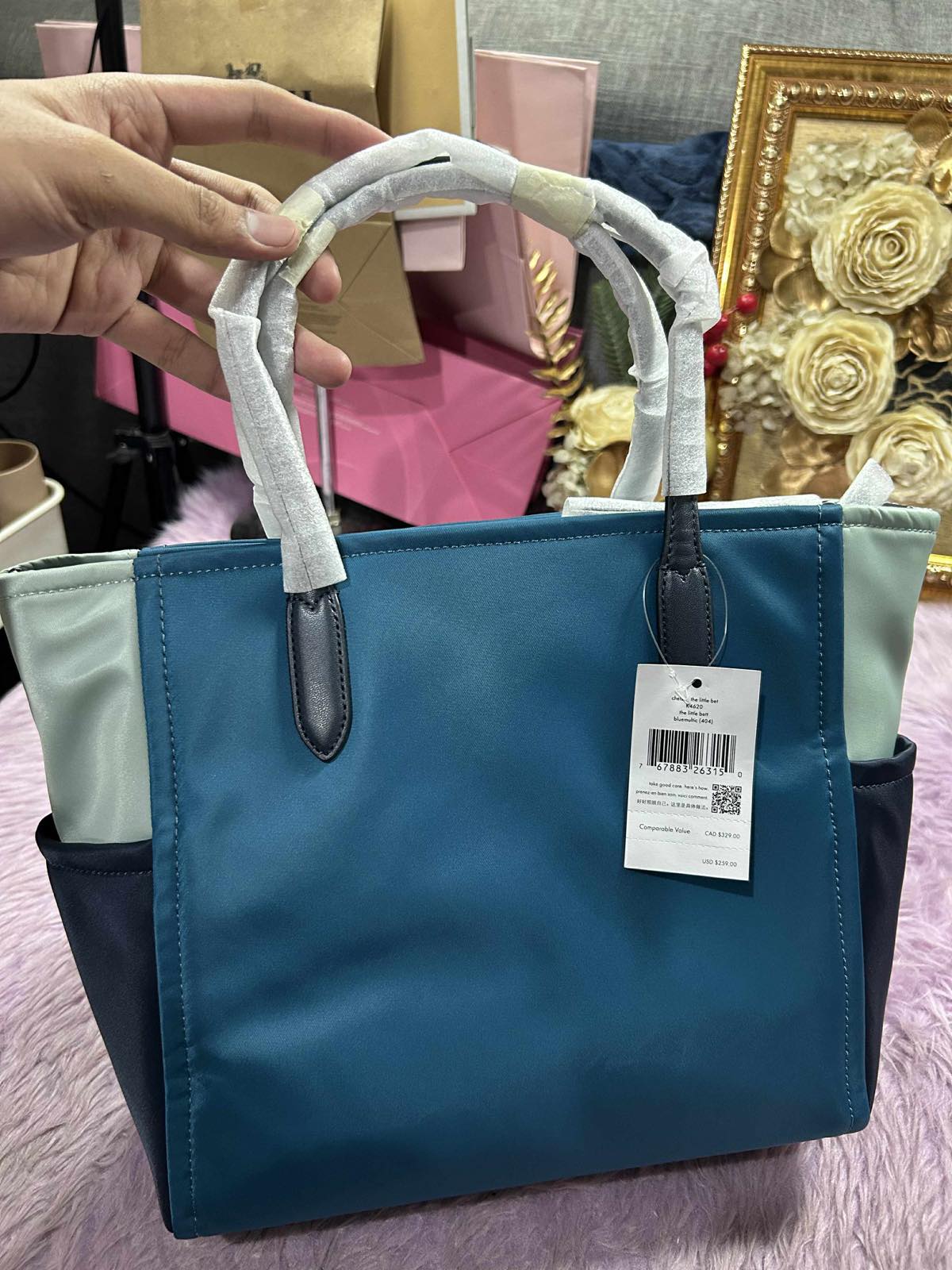 ORIG & IMPORTED KateSpade KS Chelsea Medium Satchel Nylon Bag in Blue