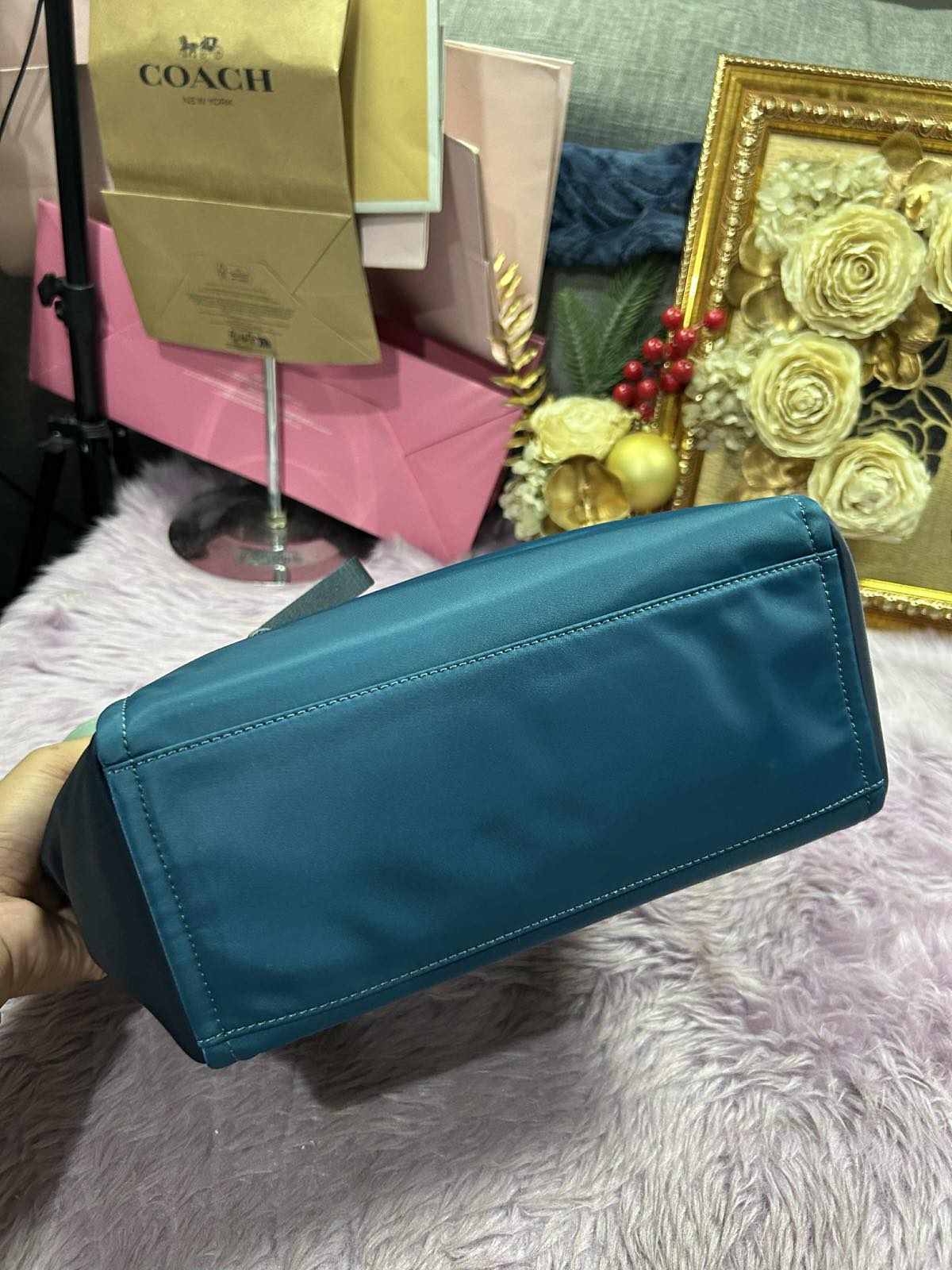 ORIG & IMPORTED KateSpade KS Chelsea Medium Satchel Nylon Bag in Blue