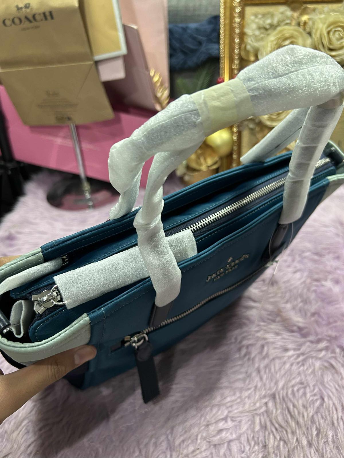 ORIG & IMPORTED KateSpade KS Chelsea Medium Satchel Nylon Bag in Blue