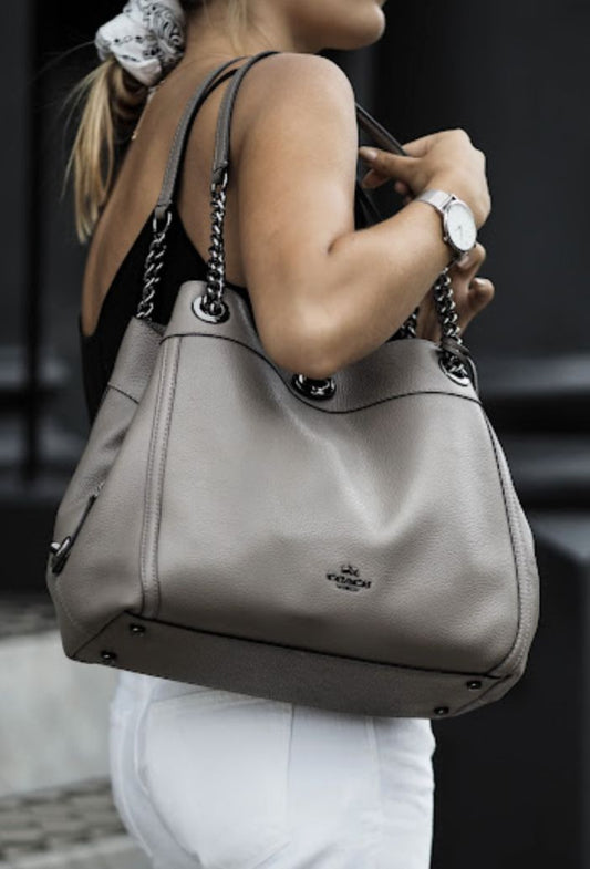 ORIG & IMPORTED Coach Turnlock Edie Shoulder Brown Taupe Bag