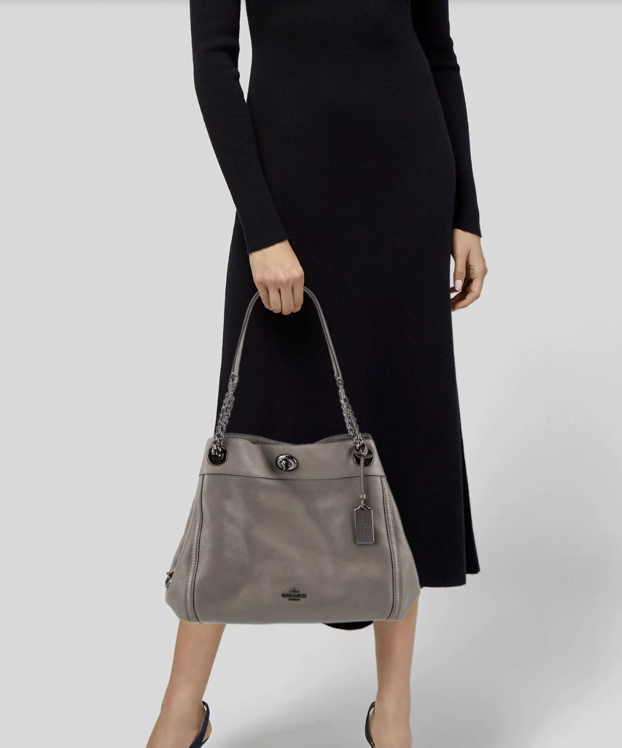 ORIG & IMPORTED Coach Turnlock Edie Shoulder Brown Taupe Bag