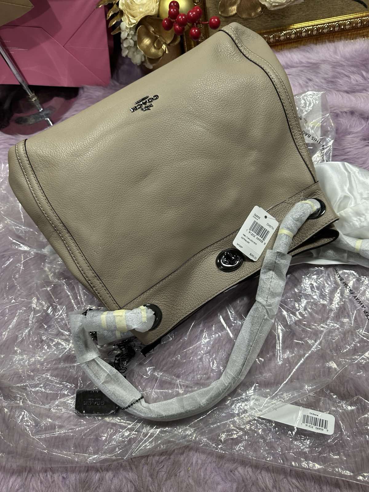 ORIG & IMPORTED Coach Turnlock Edie Shoulder Brown Taupe Bag