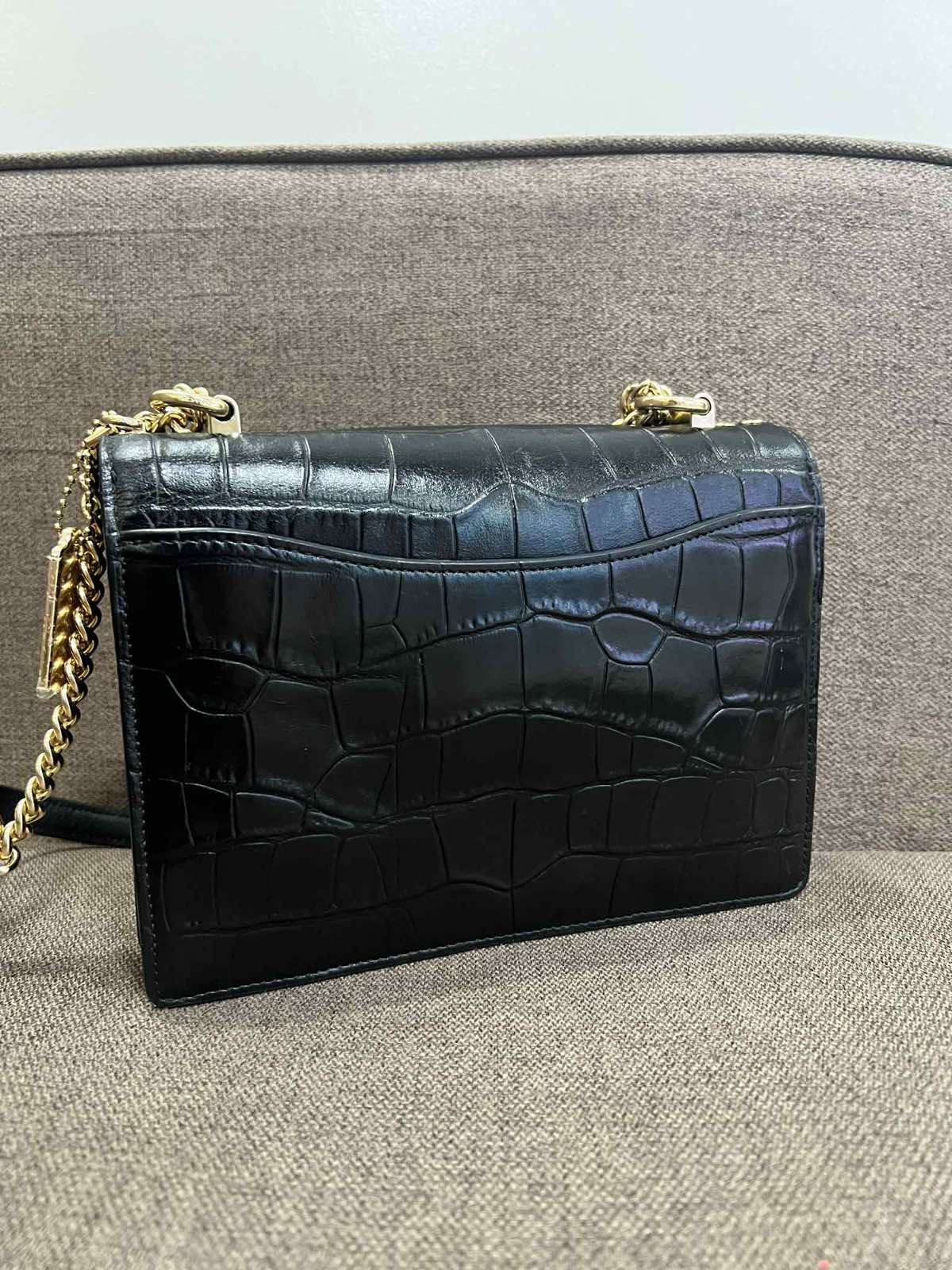 ORIG Preloved Coach Mini Klare Crossbody Small Croc Black Bag