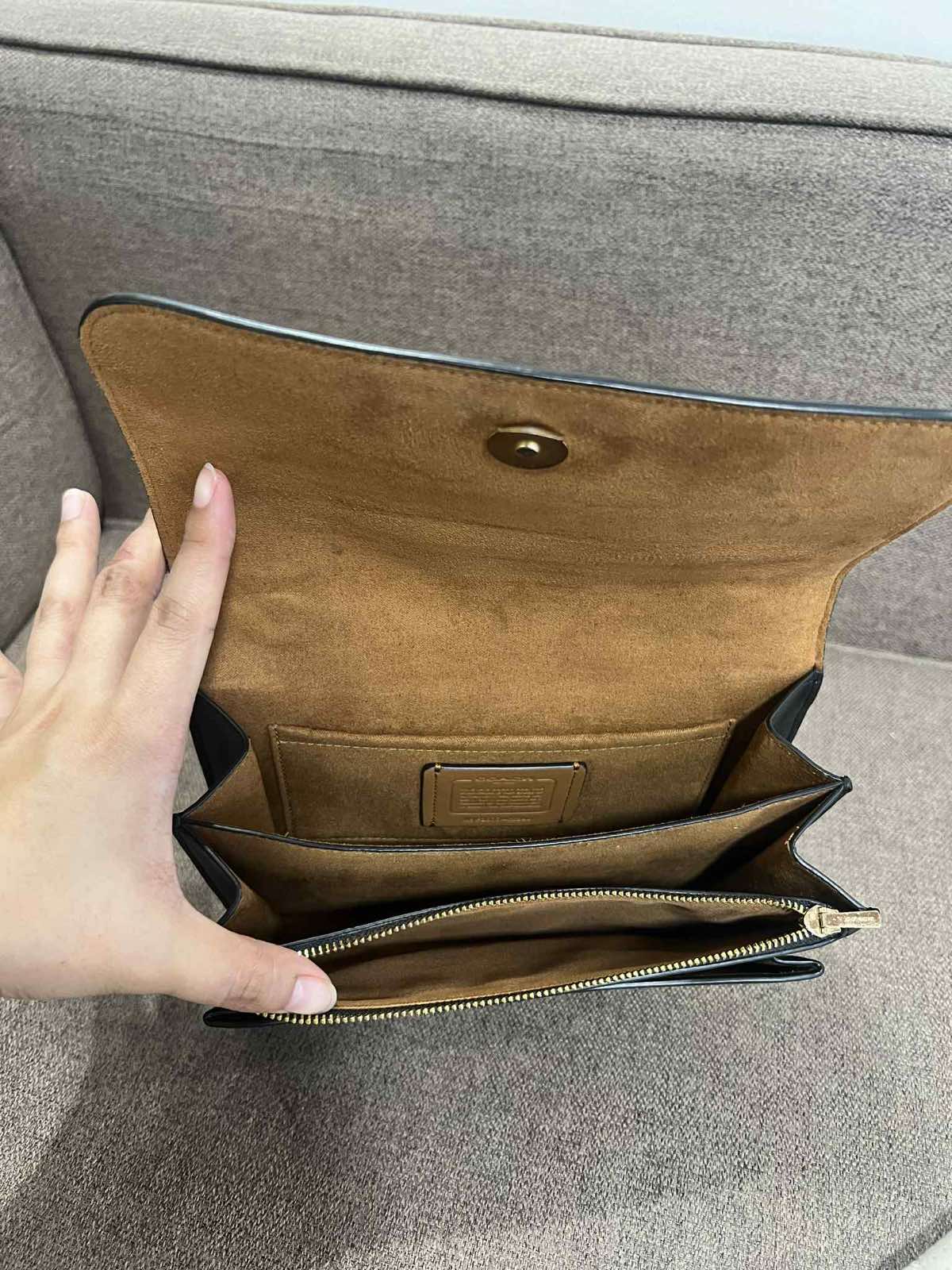 ORIG Preloved Coach Mini Klare Crossbody Small Croc Black Bag