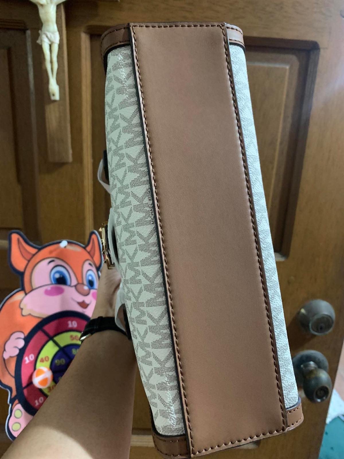 ORIG & IMPORTED Michael Kors MK Gabby Small Logo Satchel White Bag