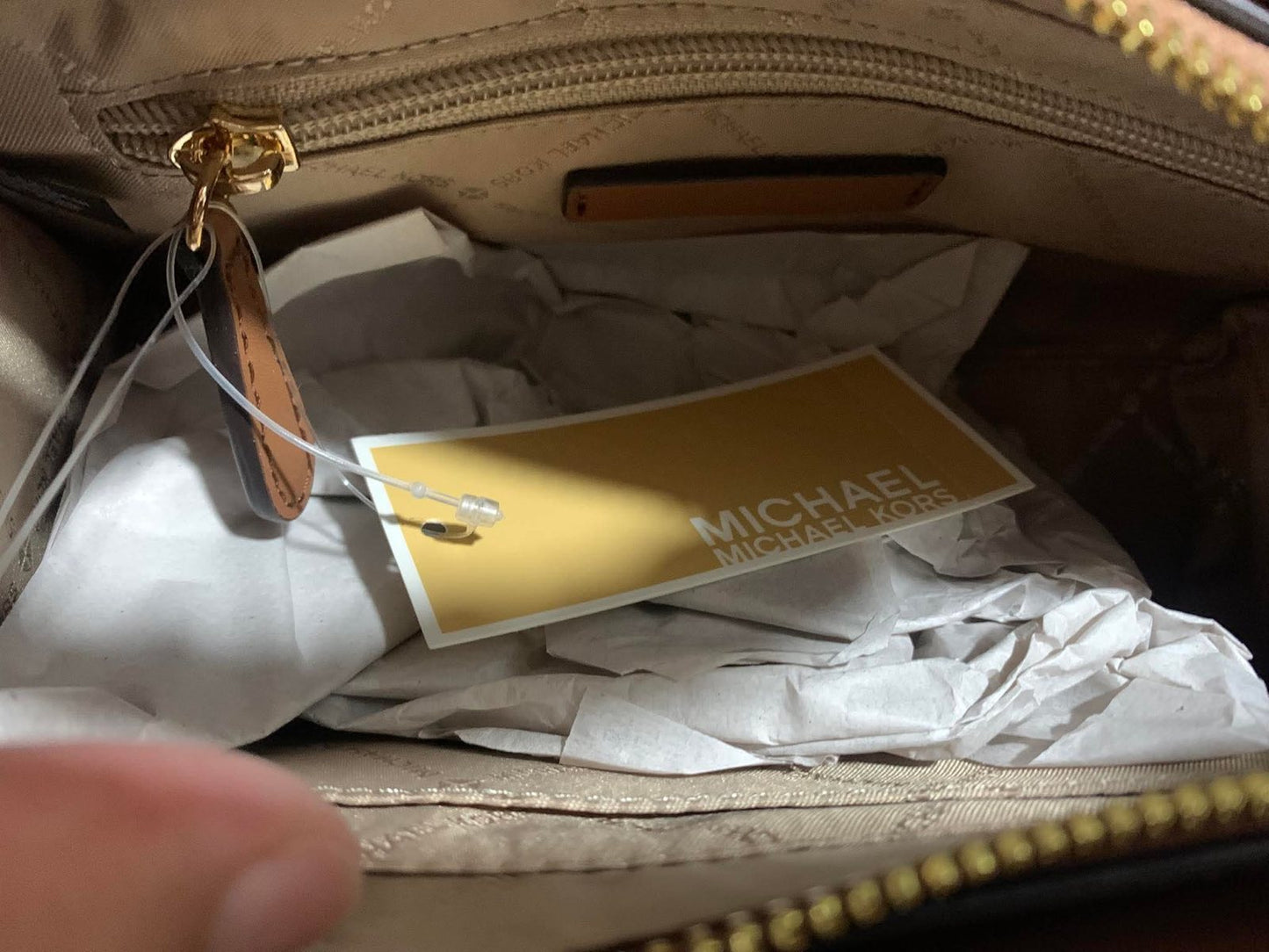 ORIG & IMPORTED Michael Kors MK Gabby Small Logo Satchel White Bag