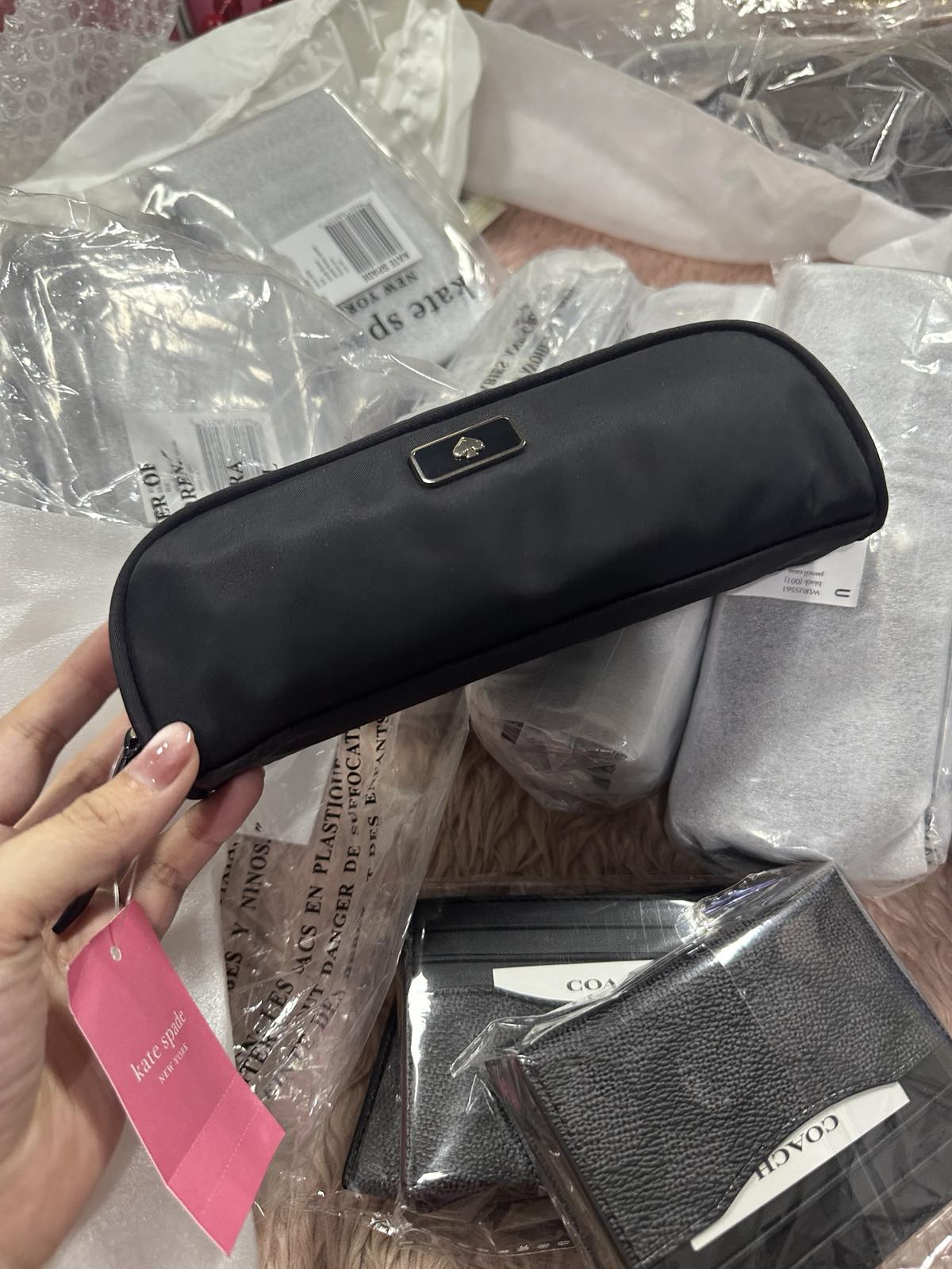 ORIG & IMPORTED Kate Spade KS Dawn Pencil Nylon Black Travel Case