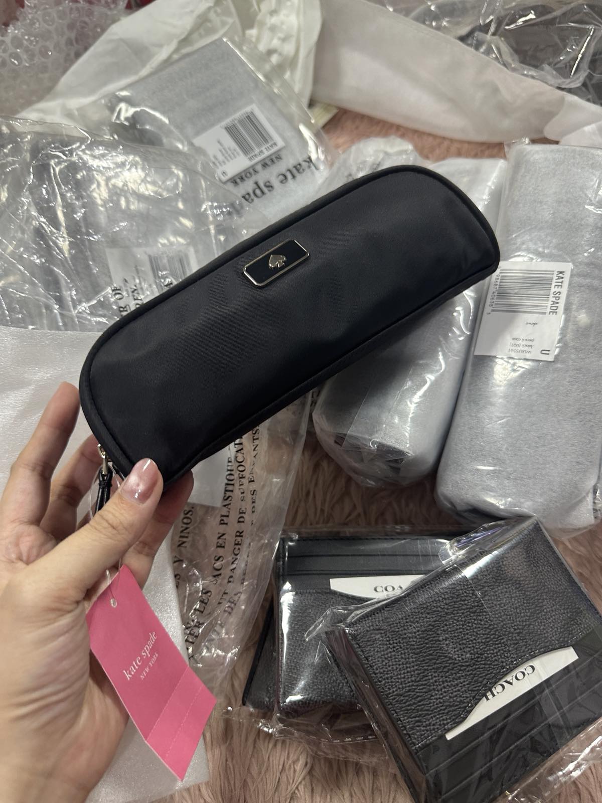 ORIG & IMPORTED Kate Spade KS Dawn Pencil Nylon Black Travel Case