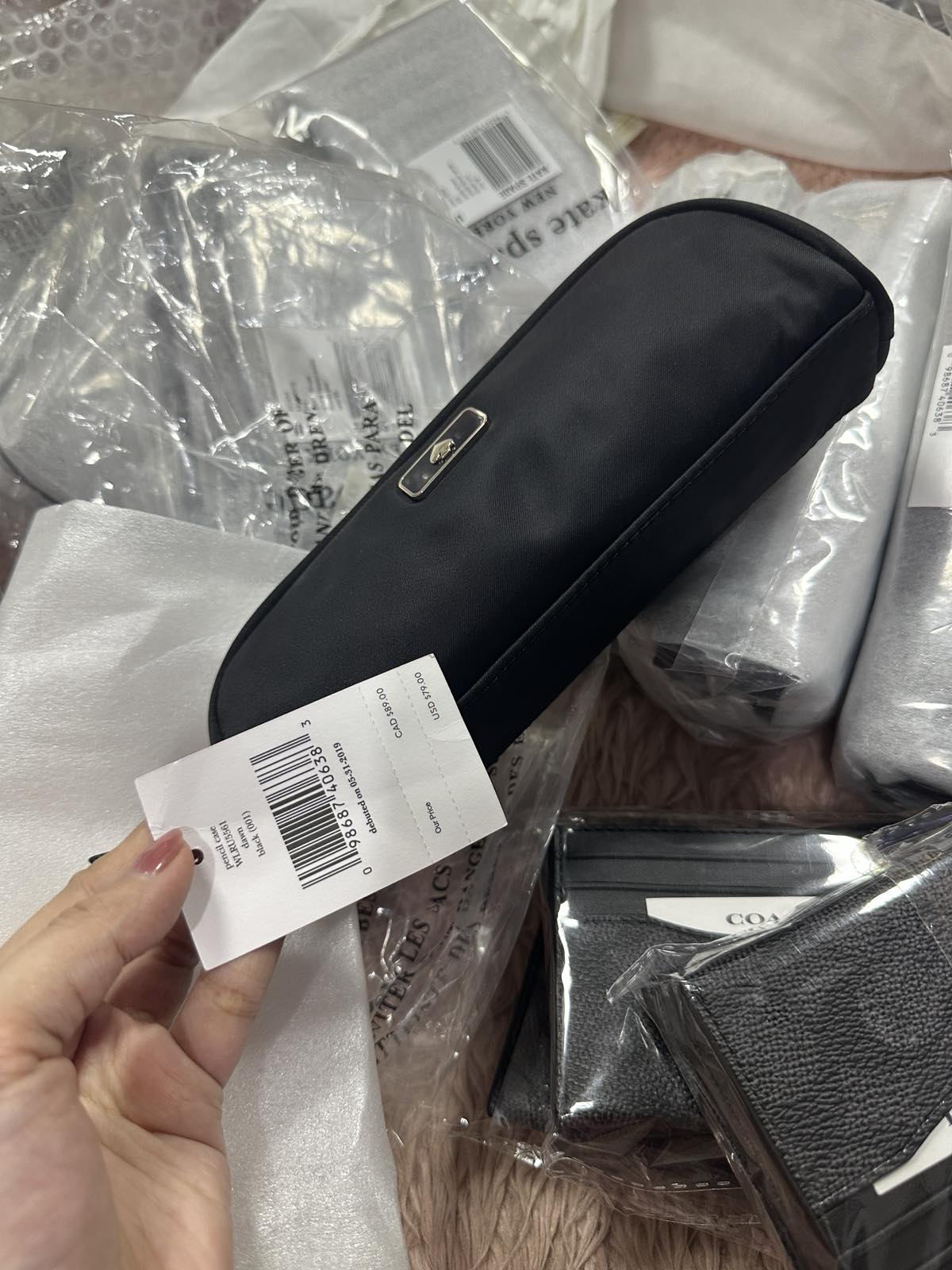 ORIG & IMPORTED Kate Spade KS Dawn Pencil Nylon Black Travel Case