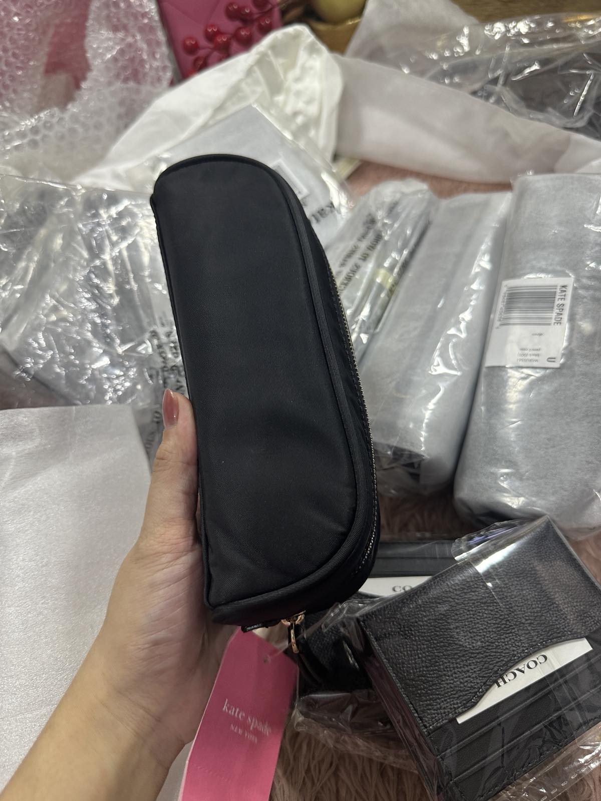 ORIG & IMPORTED Kate Spade KS Dawn Pencil Nylon Black Travel Case