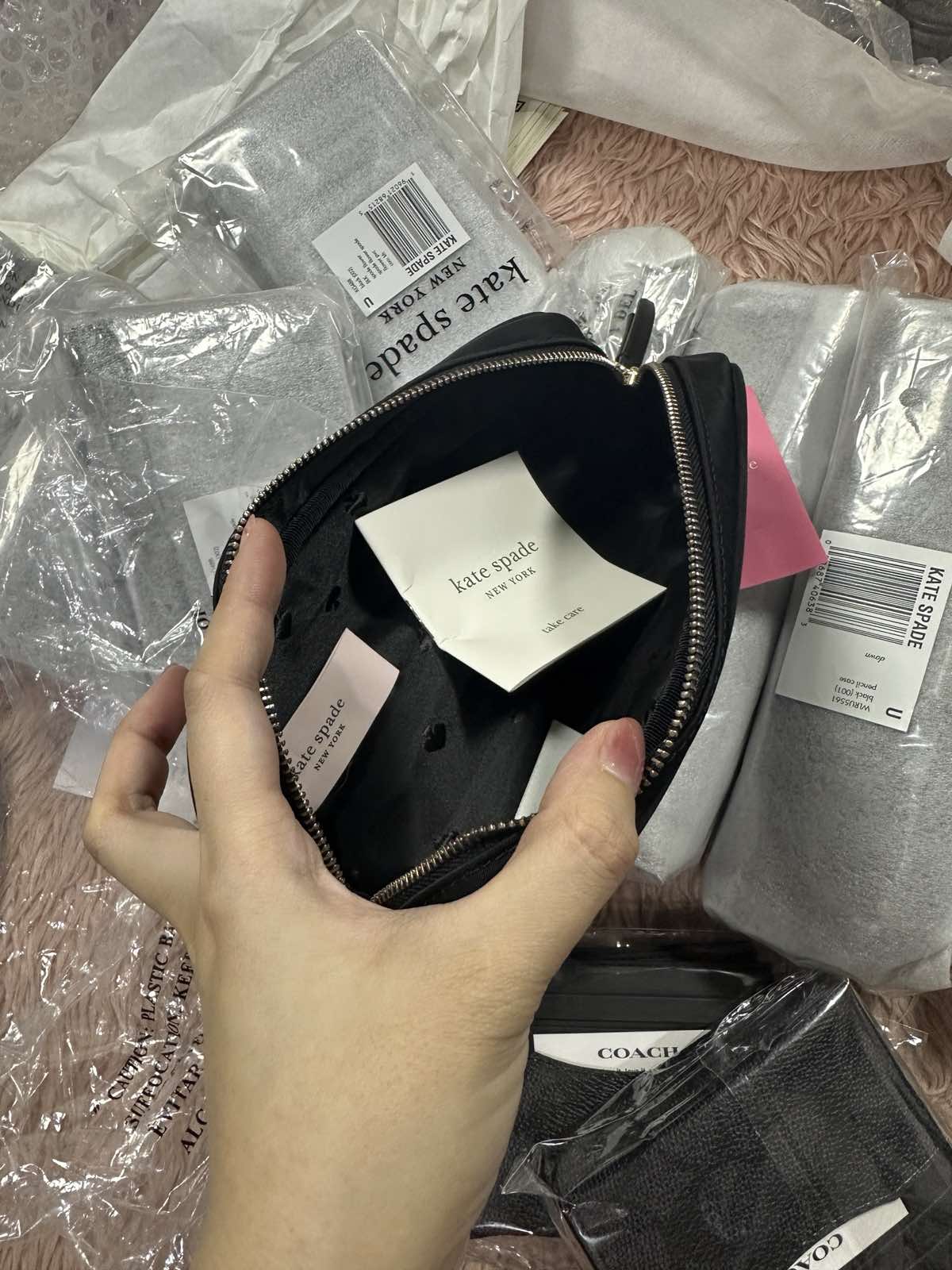 ORIG & IMPORTED Kate Spade KS Dawn Pencil Nylon Black Travel Case