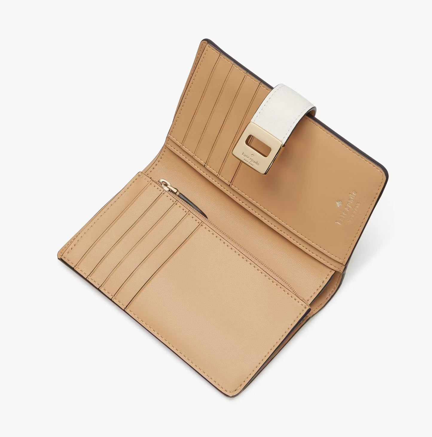 ORIG & IMPORTED Kate Spade KS Phoebe Medium White Bifold Wallet