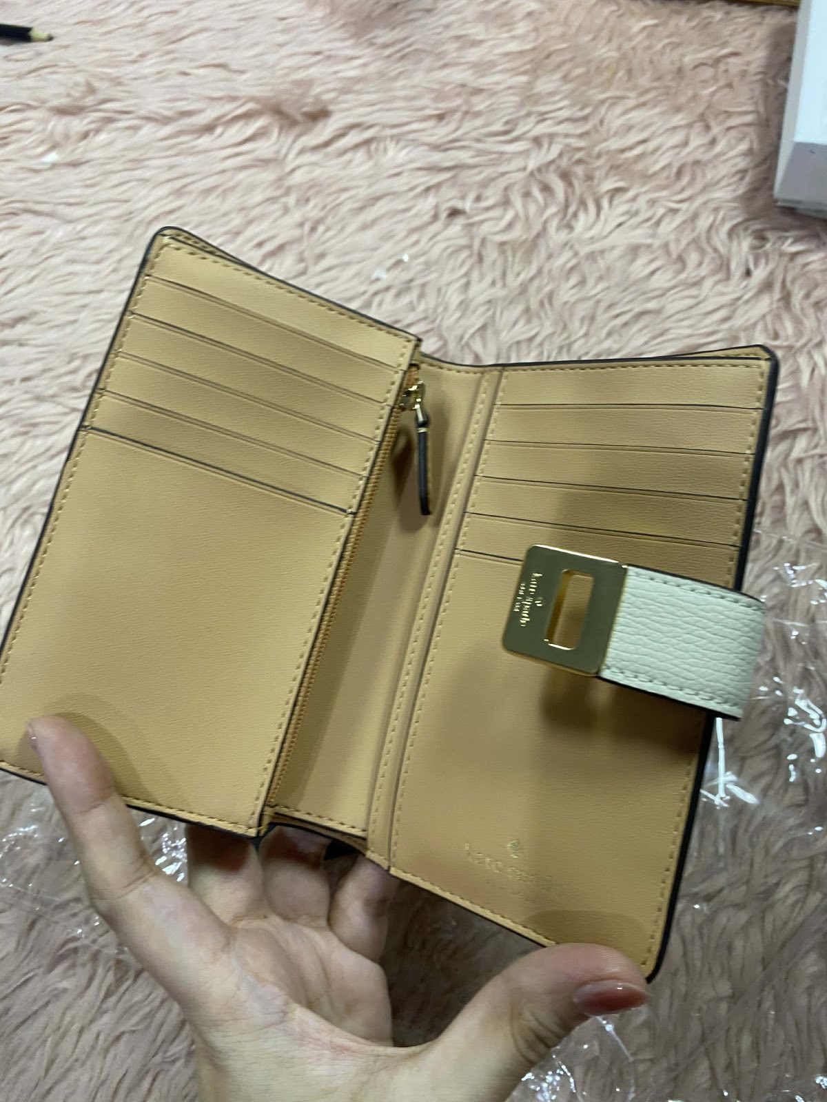 ORIG & IMPORTED Kate Spade KS Phoebe Medium White Bifold Wallet