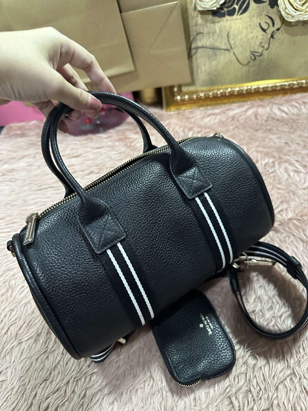 ORIG Preloved Kate Spade KS Rosie Small Duffle Crossbody Black Bag with Wallet