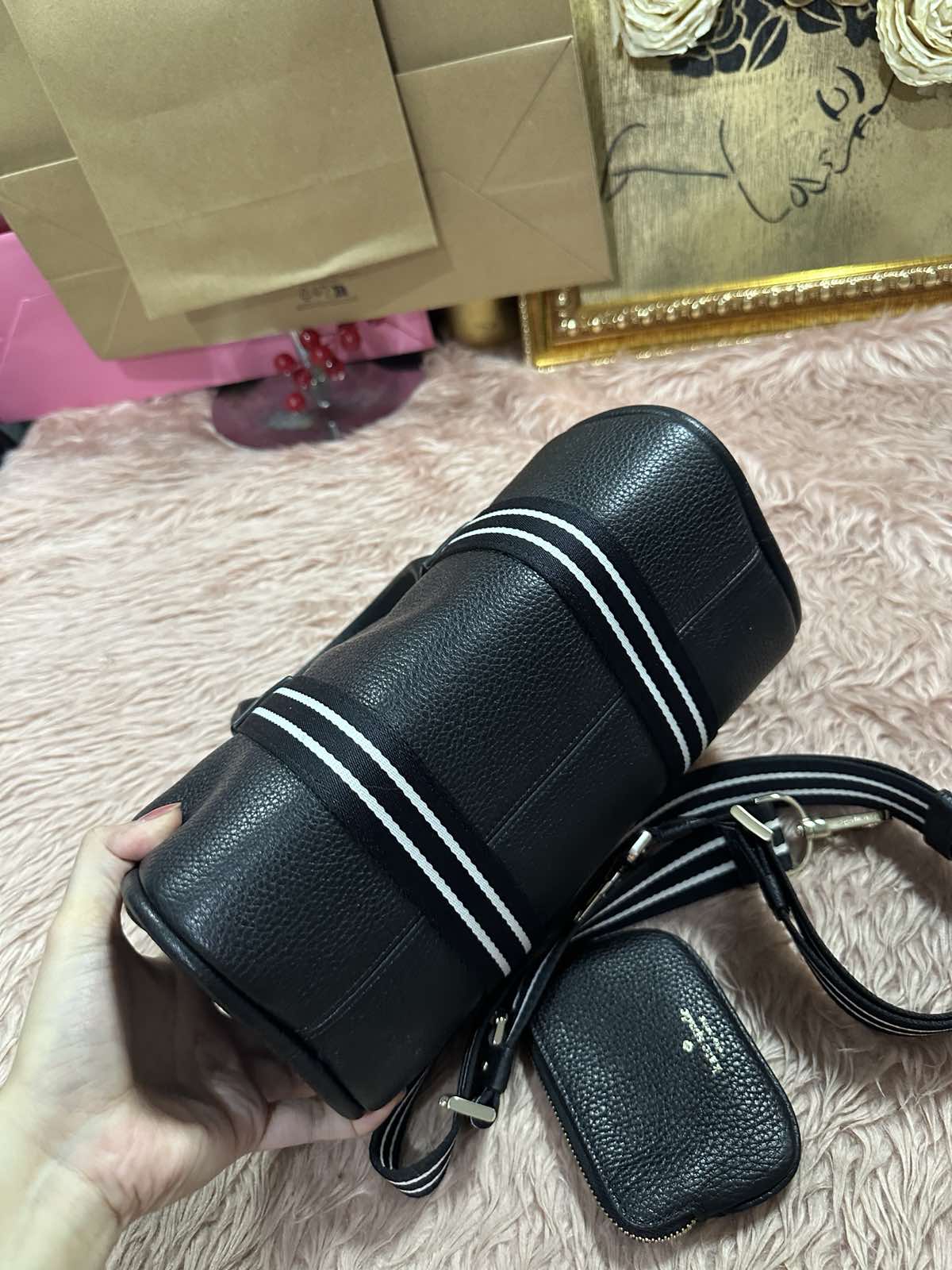 ORIG Preloved Kate Spade KS Rosie Small Duffle Crossbody Black Bag with Wallet