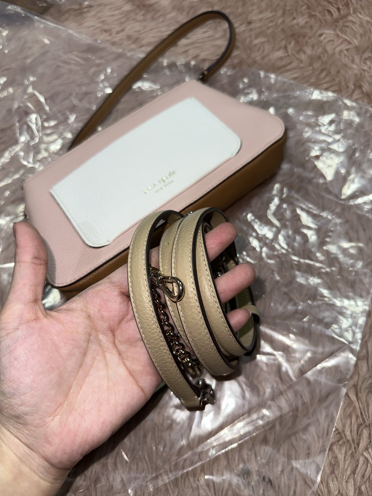 ORIG & IMPORTED Kate Spade KS Retail Ava Pochette Small Shoulder Pink Bag with Wallet