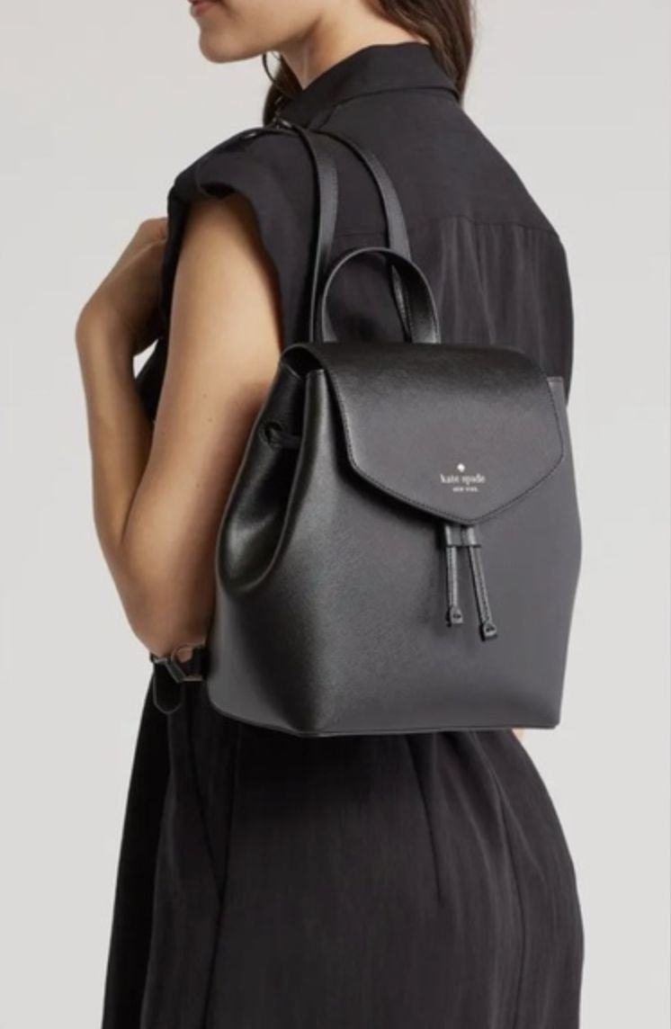 ORIG & IMPORTED Kate Spade KS Lizzie Medium Flap Backpack Black Bag