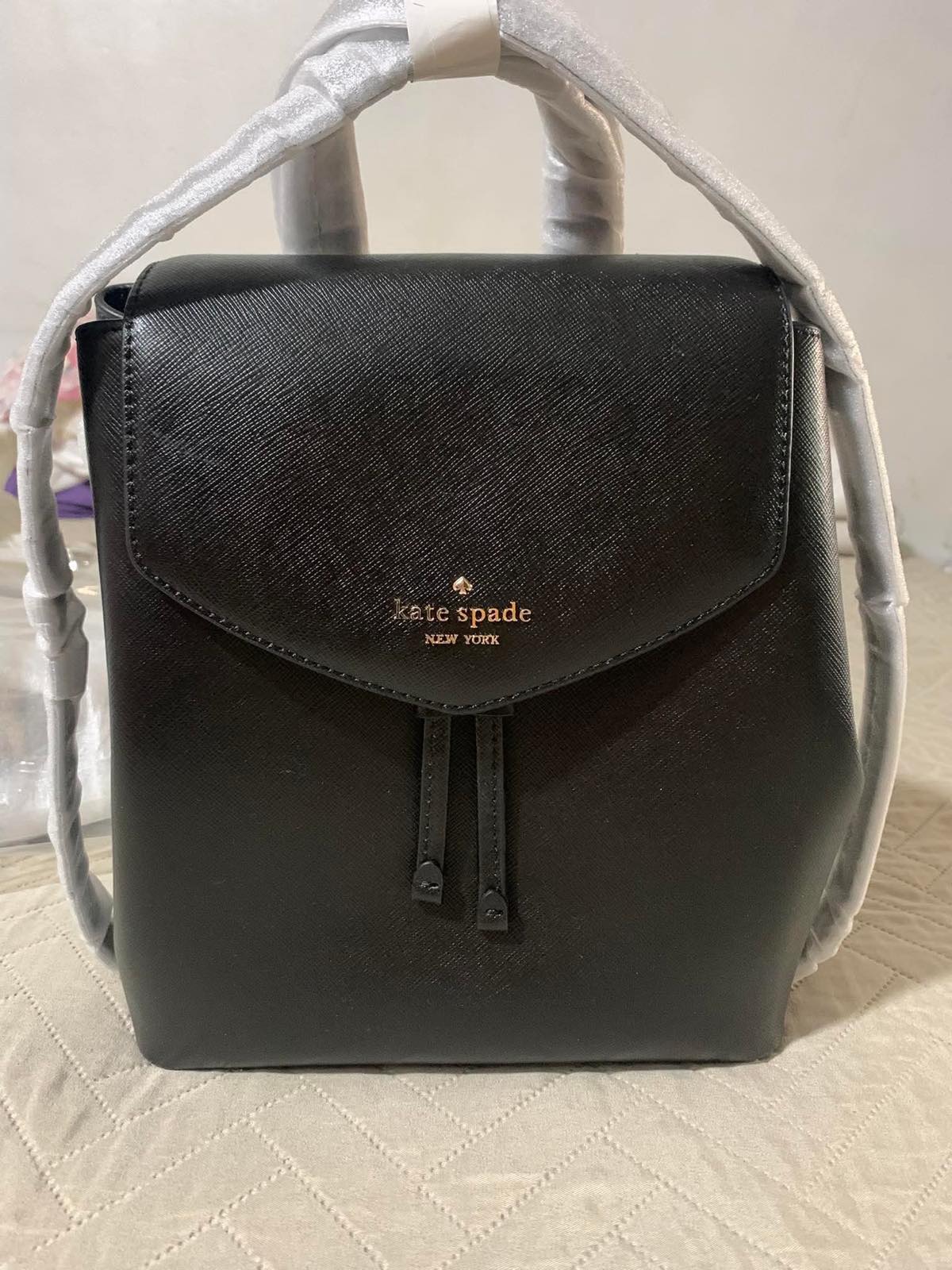 ORIG & IMPORTED Kate Spade KS Lizzie Medium Flap Backpack Black Bag