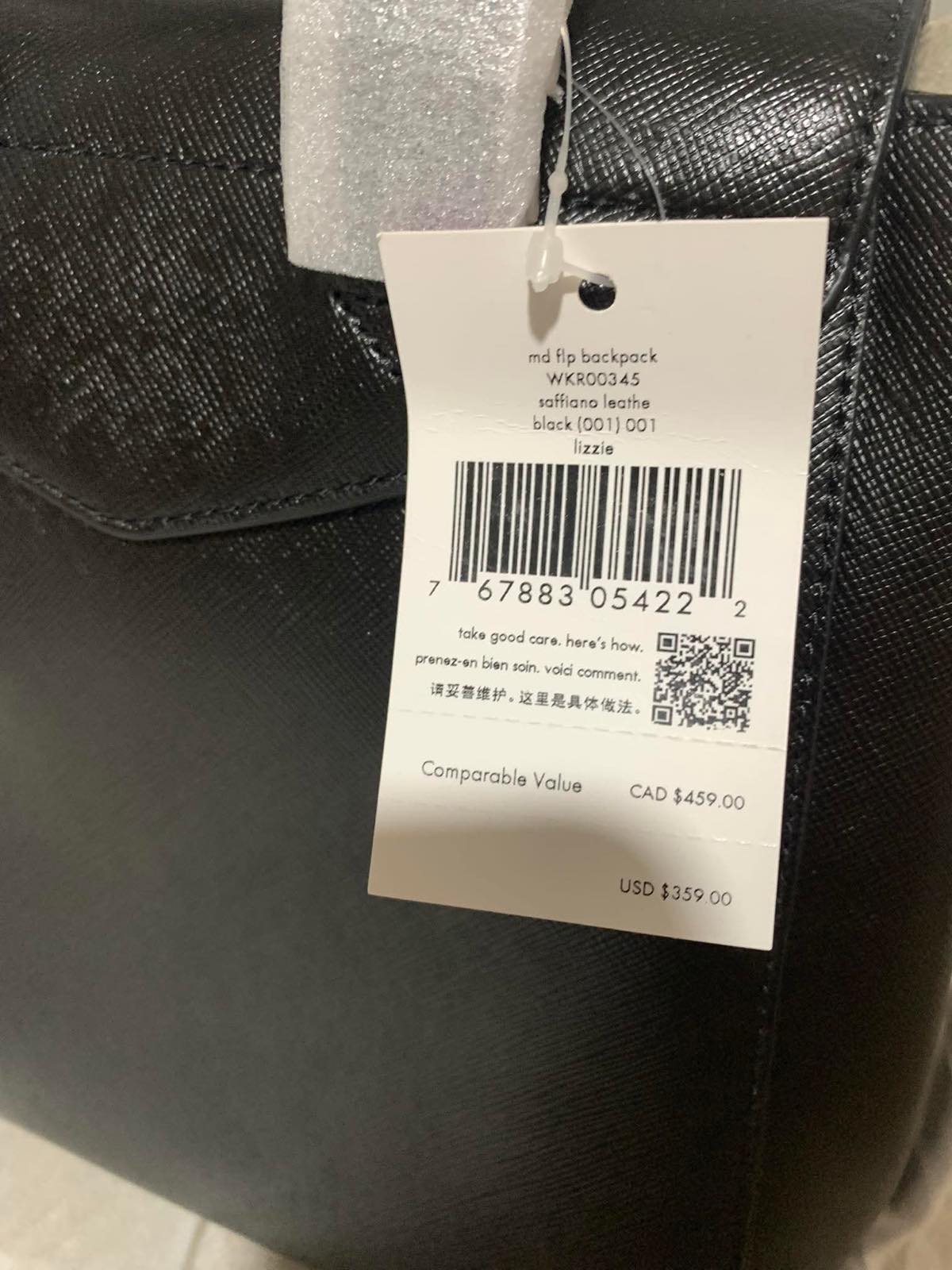 ORIG & IMPORTED Kate Spade KS Lizzie Medium Flap Backpack Black Bag