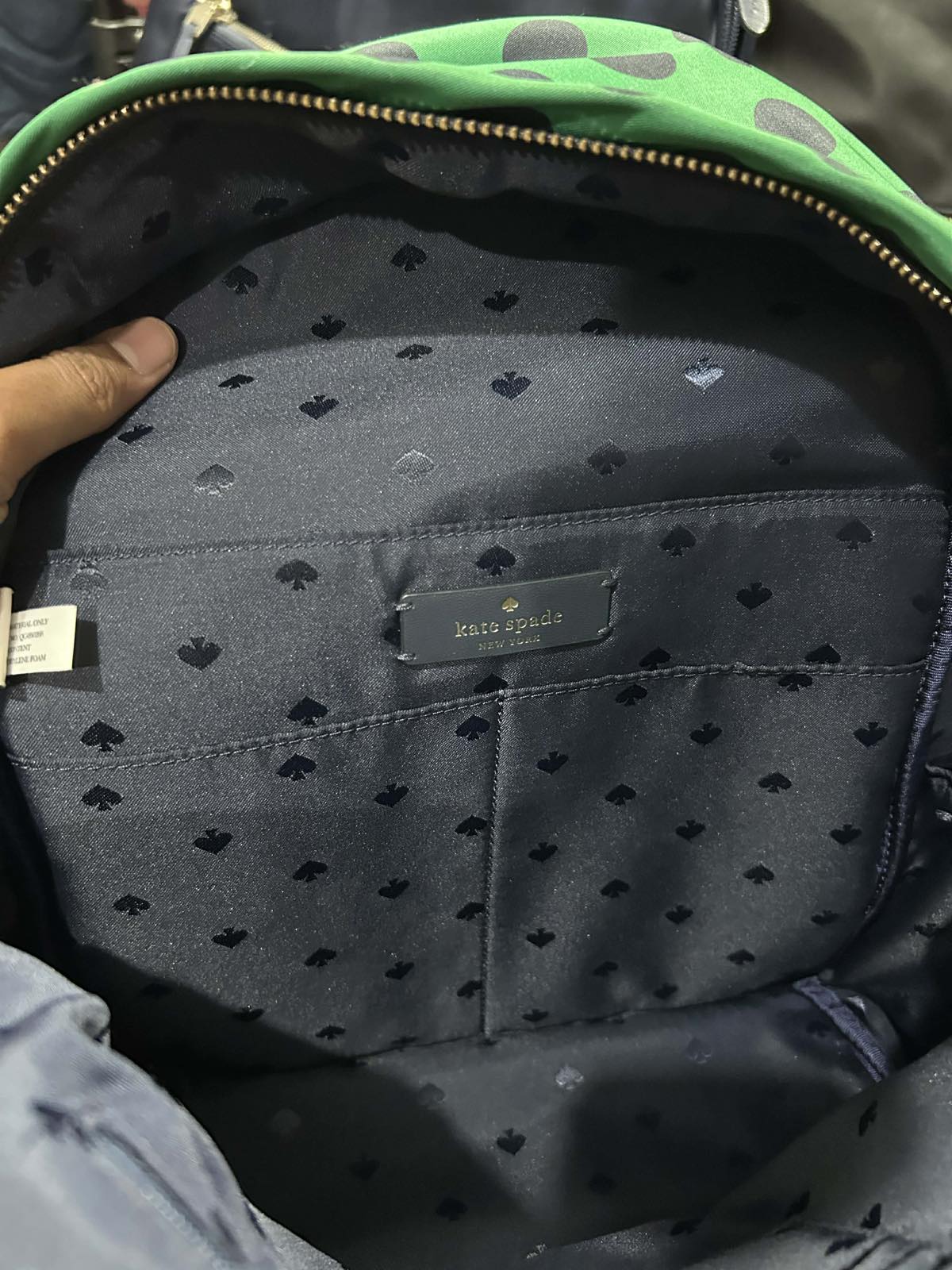 ORIG Preloved Kate Spade KS Chelsea Delightful Dot Medium Backpack Green Nylon Bag