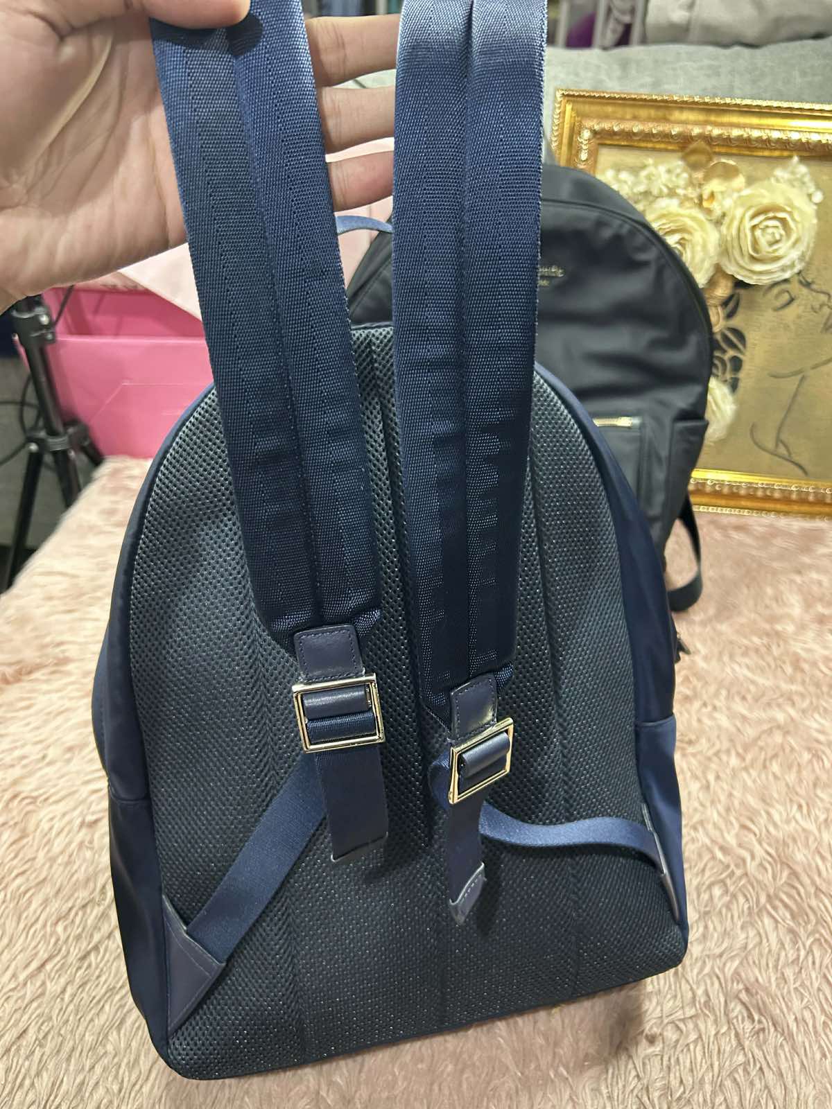 ORIG Preloved Kate Spade KS The Nylon City Large Blue Bag Backpack