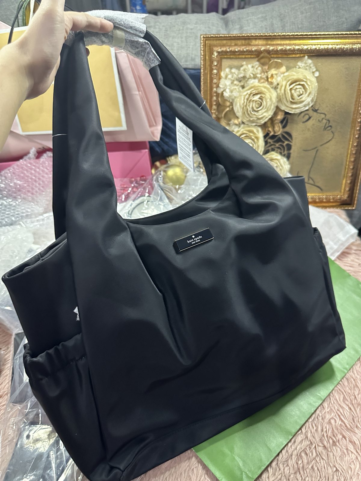 ORIG & IMPORTED Kate Spade KS Carter Nylon Large Baby Bag Black