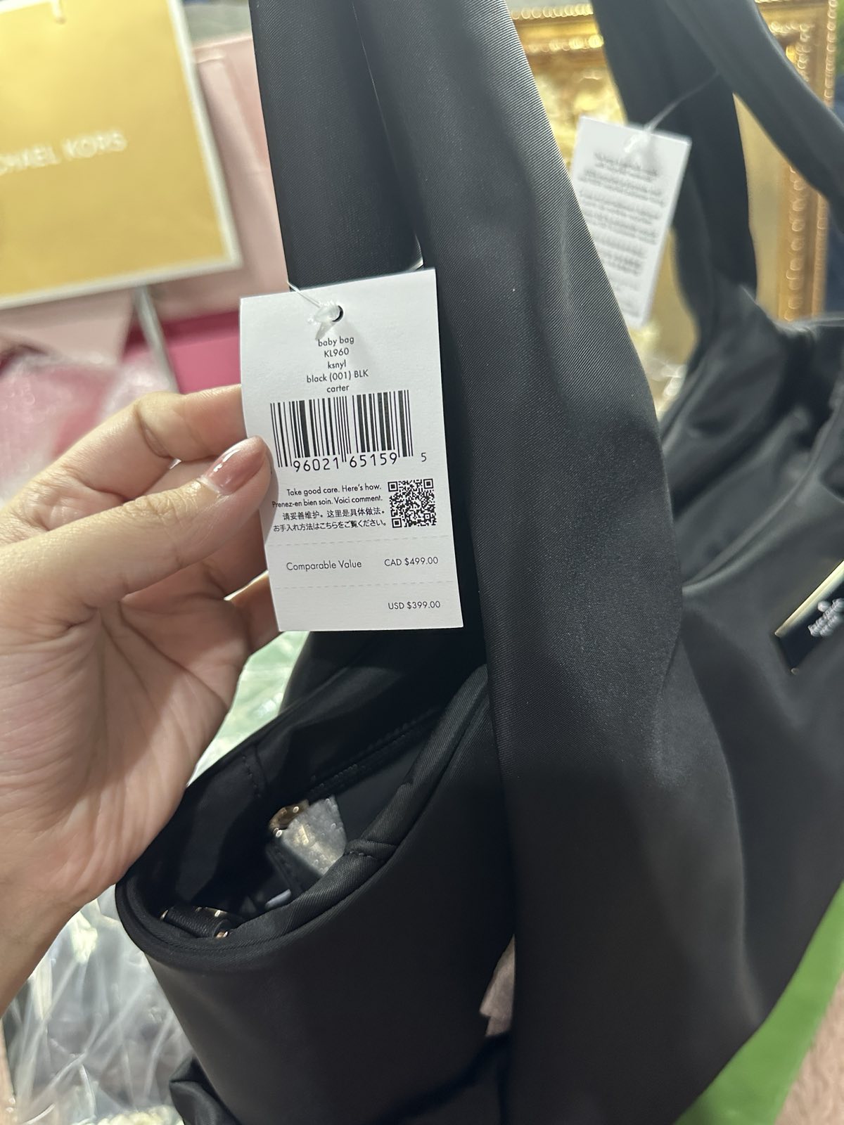 ORIG & IMPORTED Kate Spade KS Carter Nylon Large Baby Bag Black