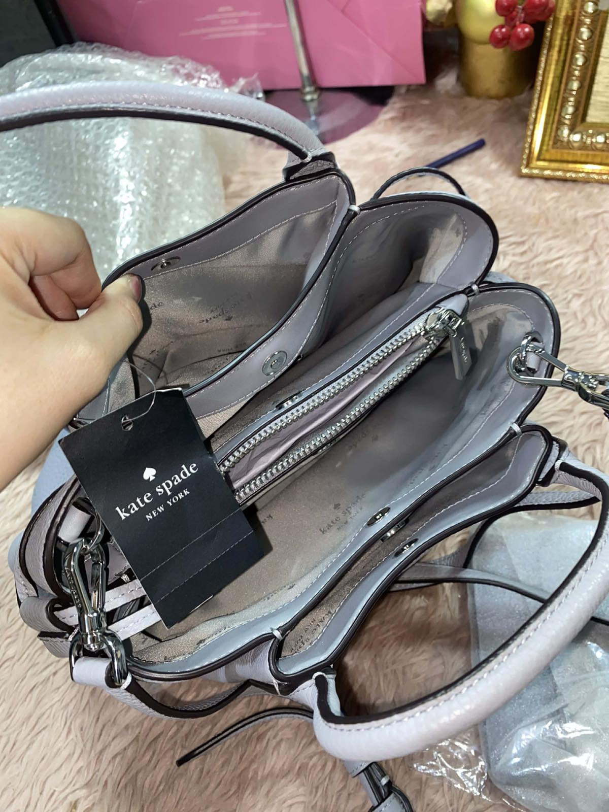 ORIG & IMPORTED Kate Spade KS Dumpling Small Satchel Bag Grey