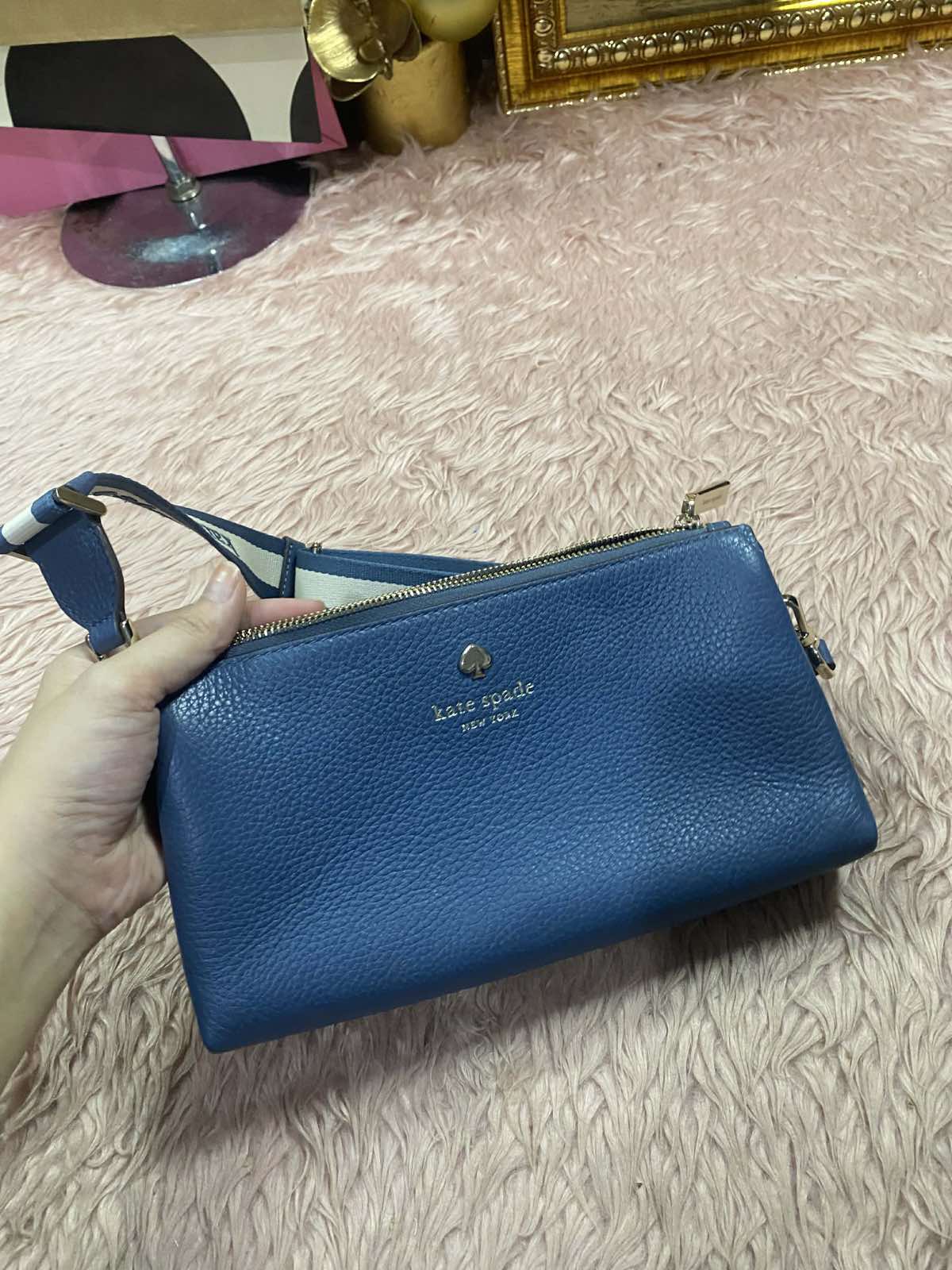 ORIG Preloved Kate Spade KS Emma Mini Crossbody Bag Blue