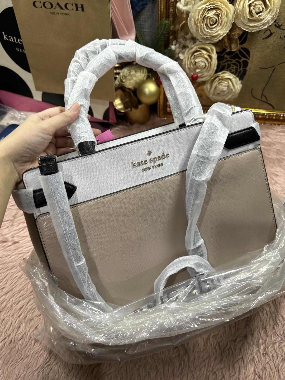 ORIG & IMPORTED Kate Spade KS Staci Large Satchel Beige Bag