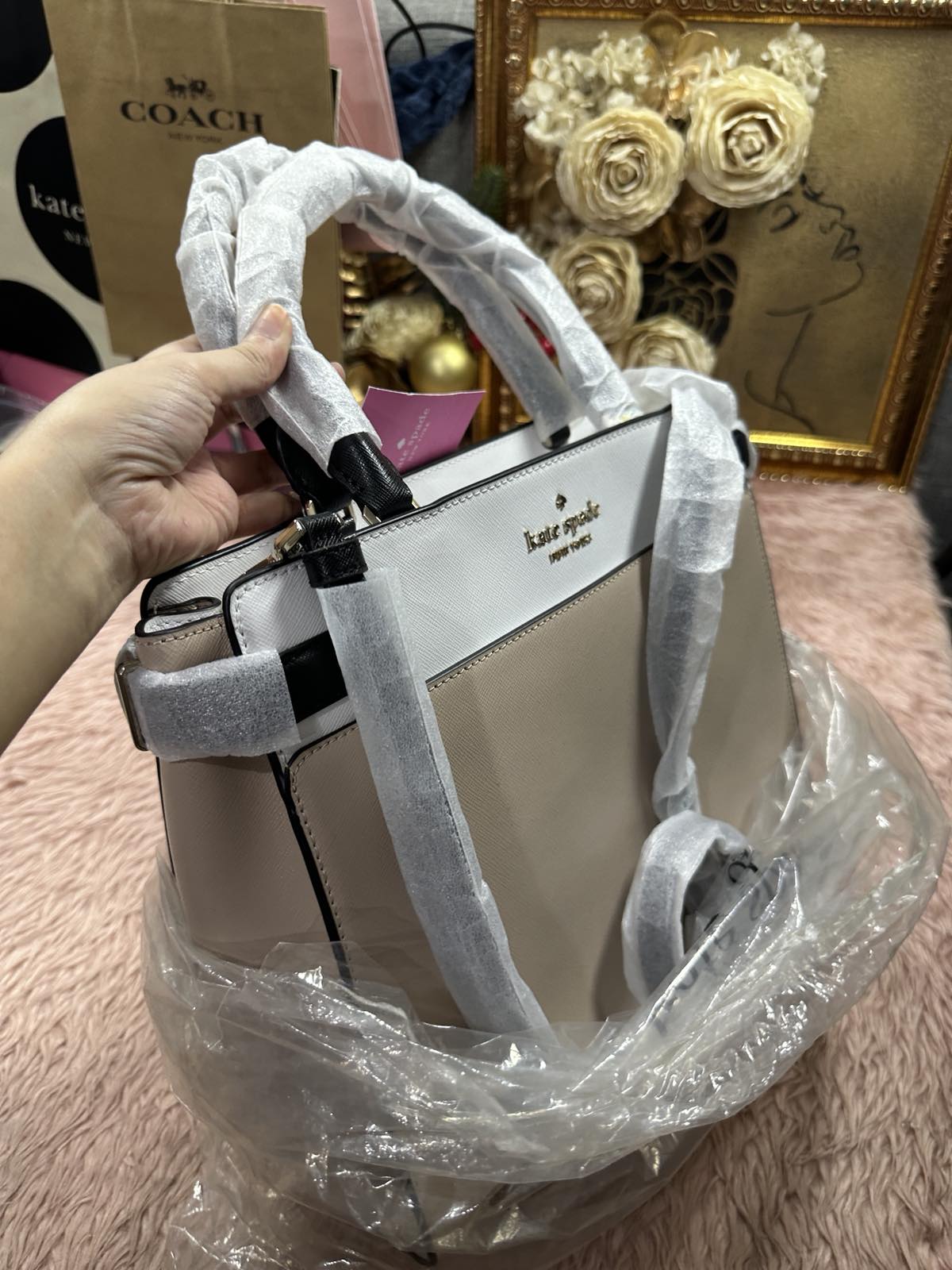 ORIG & IMPORTED Kate Spade KS Staci Large Satchel Beige Bag