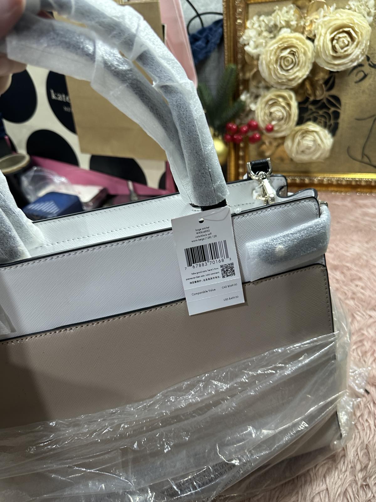 ORIG & IMPORTED Kate Spade KS Staci Large Satchel Beige Bag