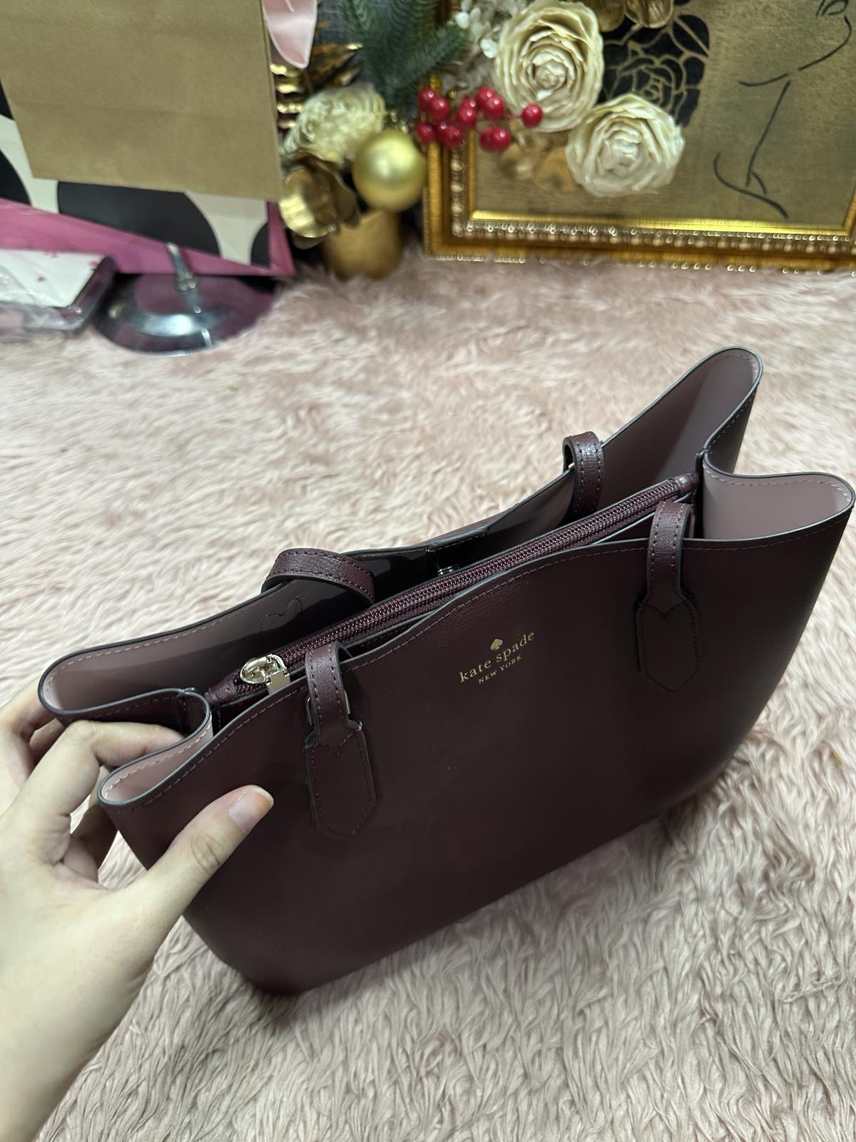 ORIG & IMPORTED Kate Spade KS Harper Satchel Red Bag Cherrywood