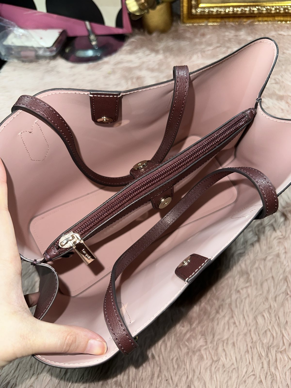 ORIG & IMPORTED Kate Spade KS Harper Satchel Red Bag Cherrywood