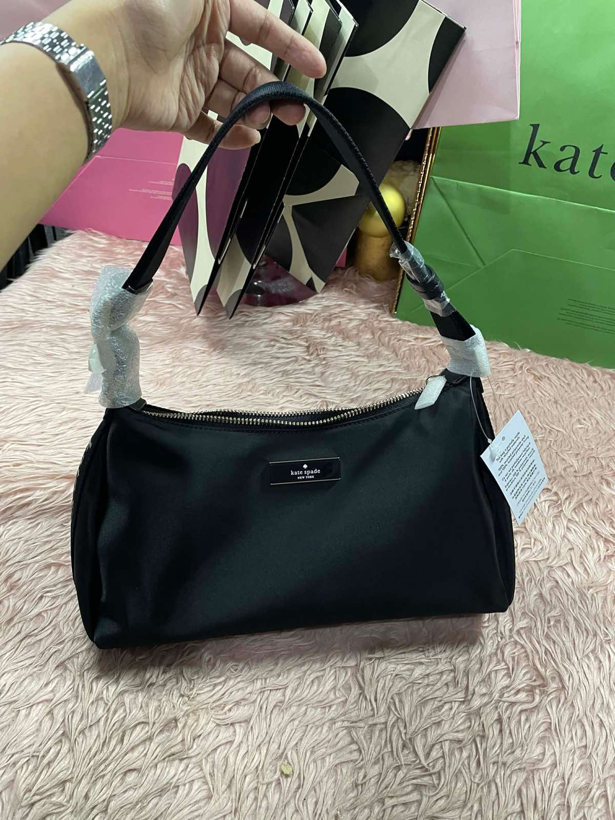 ORIG & IMPORTED Kate Spade KS Carter Small Nylon Shoulder Black Bag