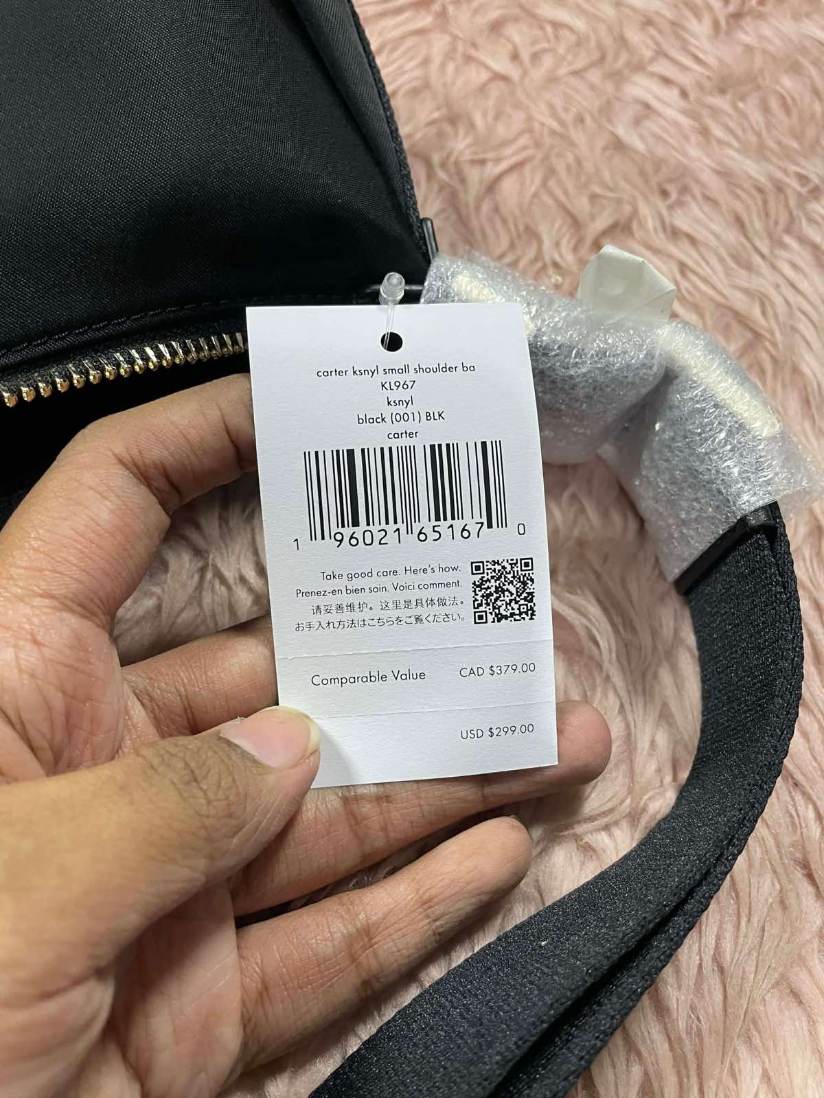 ORIG & IMPORTED Kate Spade KS Carter Small Nylon Shoulder Black Bag