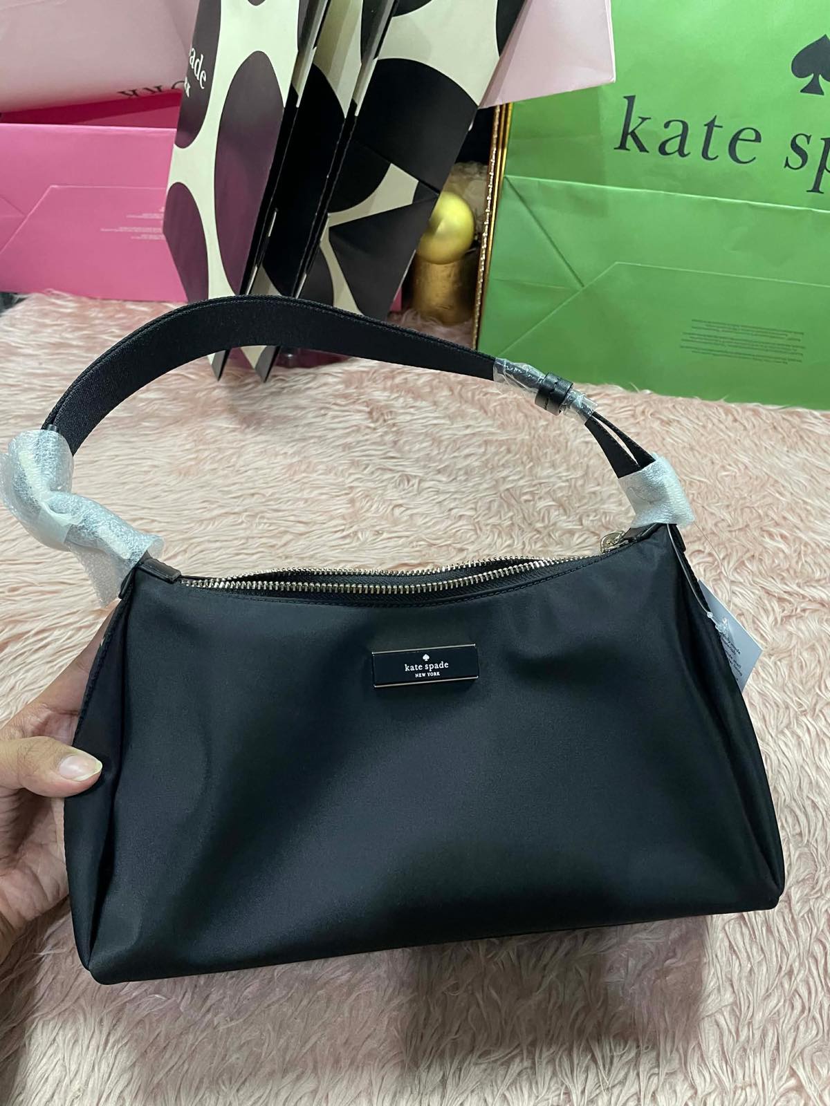 ORIG & IMPORTED Kate Spade KS Carter Small Nylon Shoulder Black Bag