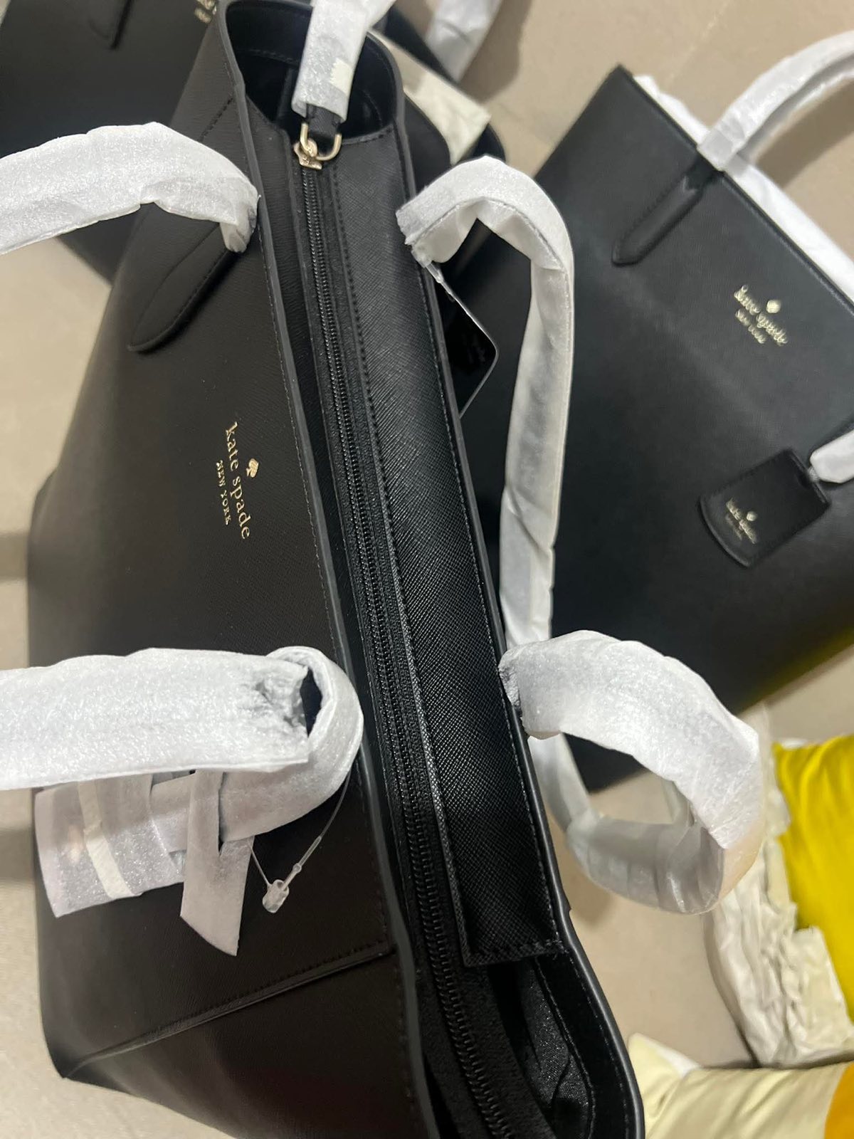 ORIG & IMPORTED Kate Spade KS Dana Saffiano Leather Large Black Tote Bag