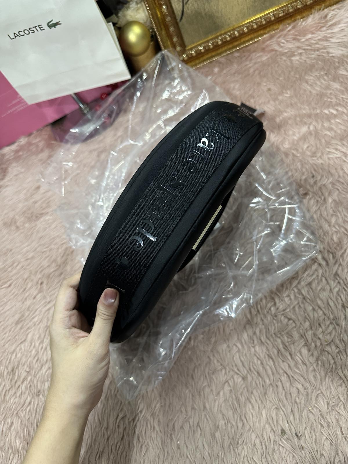 ORIG & IMPORTED Kate Spade KS Carter Crescent Nylon Sling Bag Black Brown