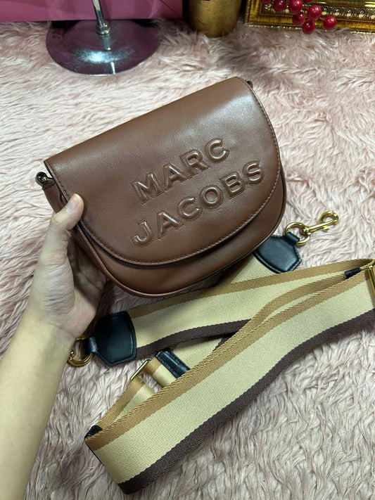 ORIG Preloved Marc Jacobs MJ Flash Saddle Flap Brown Bag